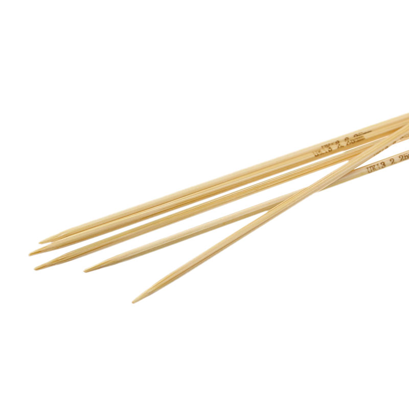 (UK13 2.25mm) 竹 ダブルポイント 編み針 ナチュラル 15cm 長さ、 1 セット ( 5 個/セット) の画像