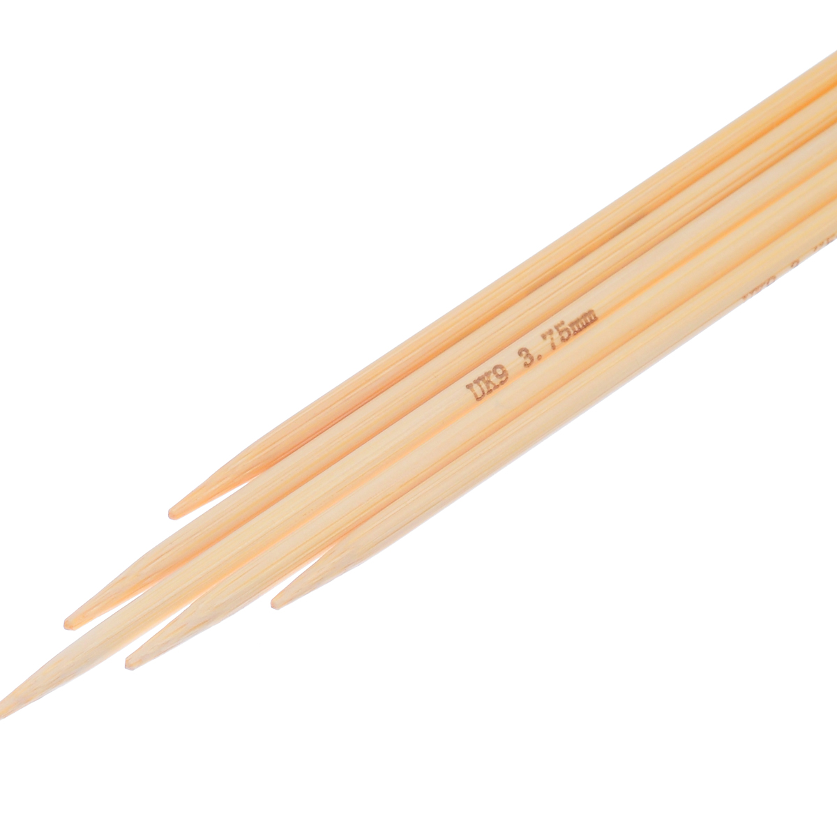 (UK9 3.75mm) 竹 ダブルポイント 編み針 ナチュラル 15cm 長さ、 1 セット ( 5 個/セット) の画像