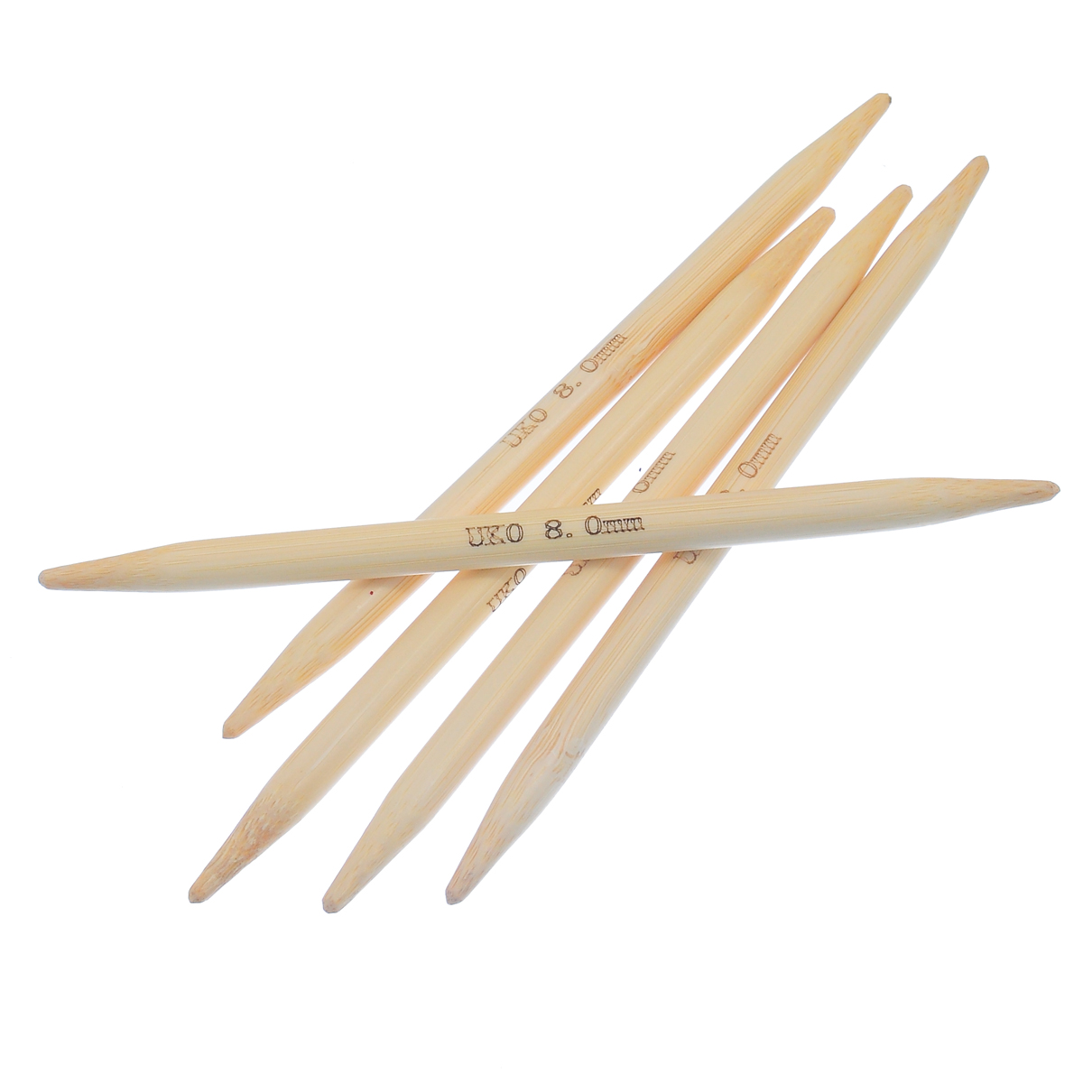 Picture of (UK0 8.0mm) Bamboo Double Pointed Knitting Needles Natural 15cm(5 7/8") long, 1 Set ( 5 PCs/Set)