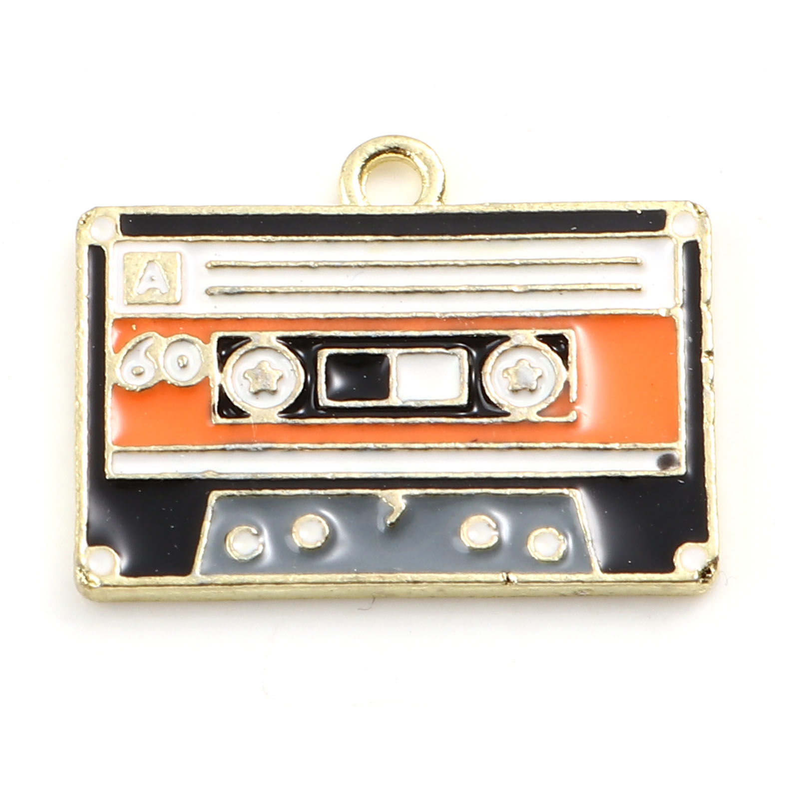 Picture of Zinc Based Alloy Charms Gramaphone Gold Plated Multicolor Enamel 23mm x 18mm, 5 PCs