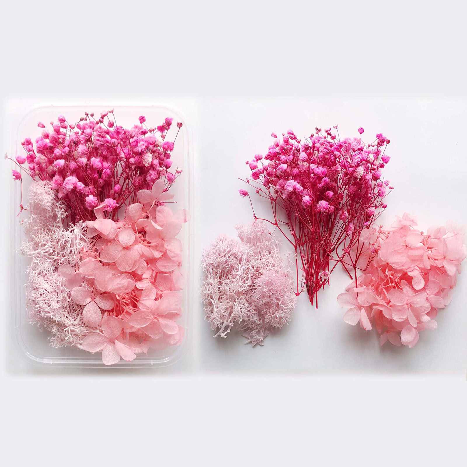 Picture of Real Dried Flower Resin Jewelry Craft Filling Material Pink 17cm x 12cm, 1 Box