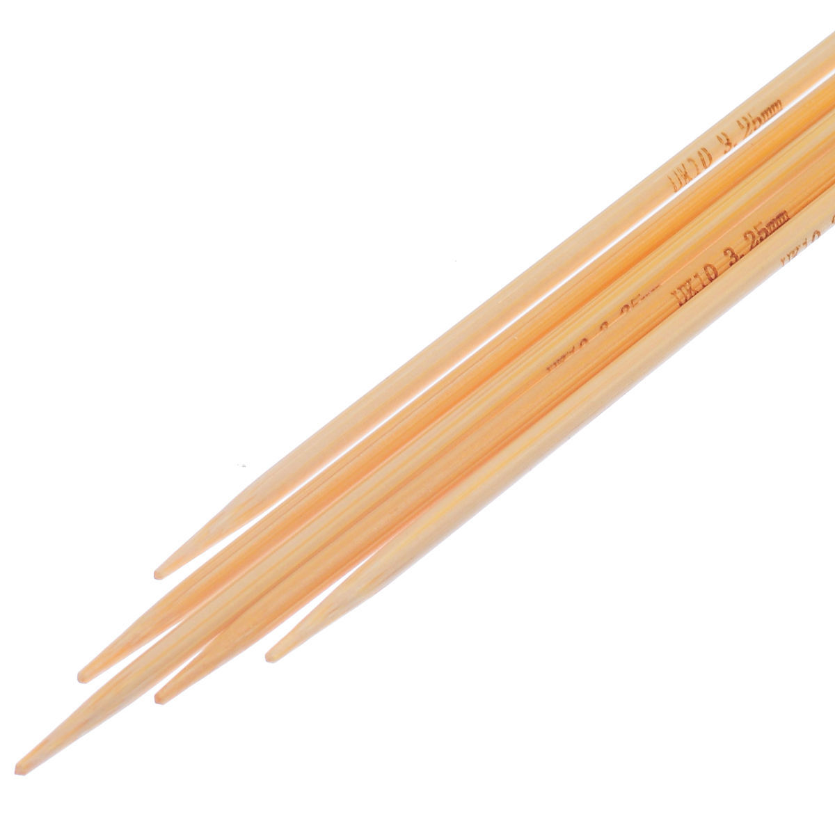 (UK10 3.25mm) 竹 ダブルポイント 編み針 ナチュラル 15cm 長さ、 1 セット ( 5 個/セット) の画像