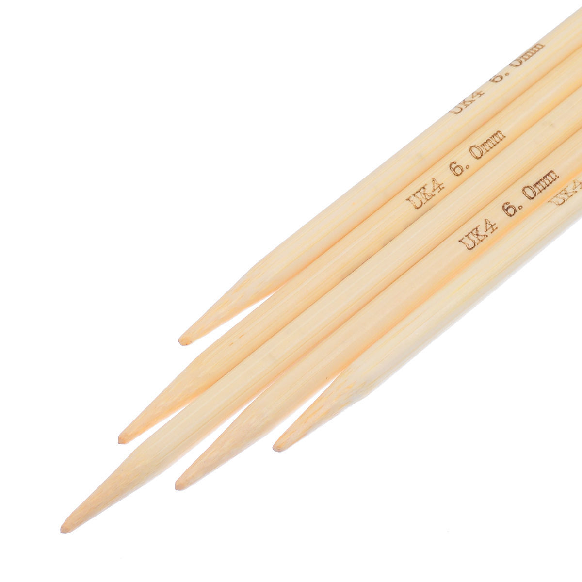 Picture of (UK4 6.0mm) Bamboo Double Pointed Knitting Needles Natural 15cm(5 7/8") long, 1 Set ( 5 PCs/Set)
