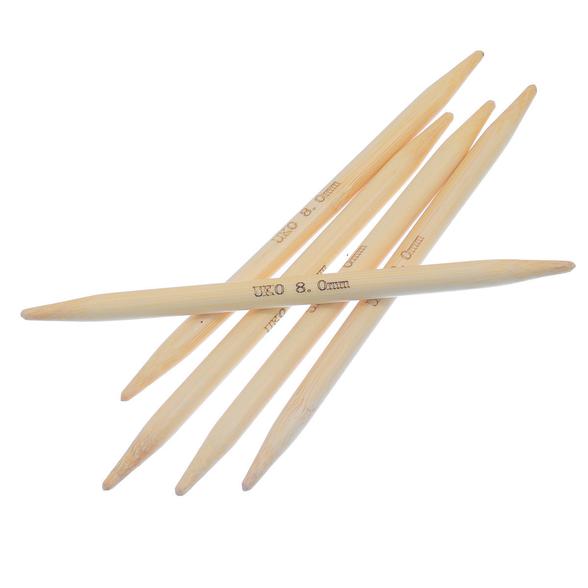 Picture of (UK0 8.0mm) Bamboo Double Pointed Knitting Needles Natural 15cm(5 7/8") long, 1 Set ( 5 PCs/Set)