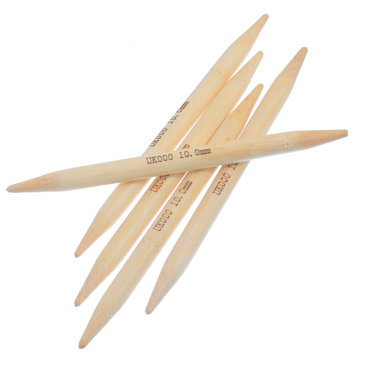 (UK000 10.0mm) 竹 ダブルポイント 編み針 ナチュラル 15cm 長さ、 1 セット ( 5 個/セット) の画像