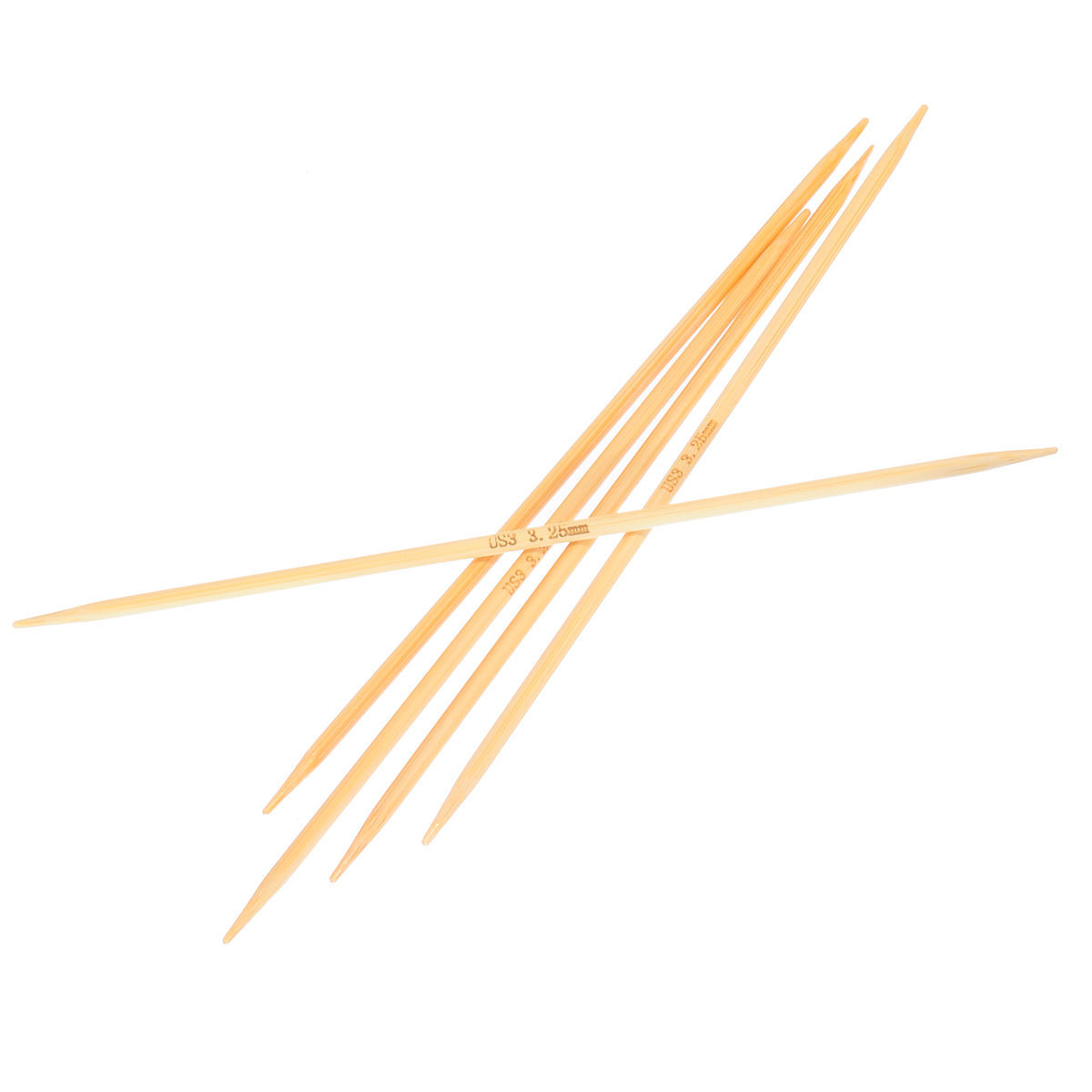 Picture of (US3 3.25mm) Bamboo Double Pointed Knitting Needles Natural 16.5cm(6 4/8") long, 1 Set ( 5 PCs/Set)