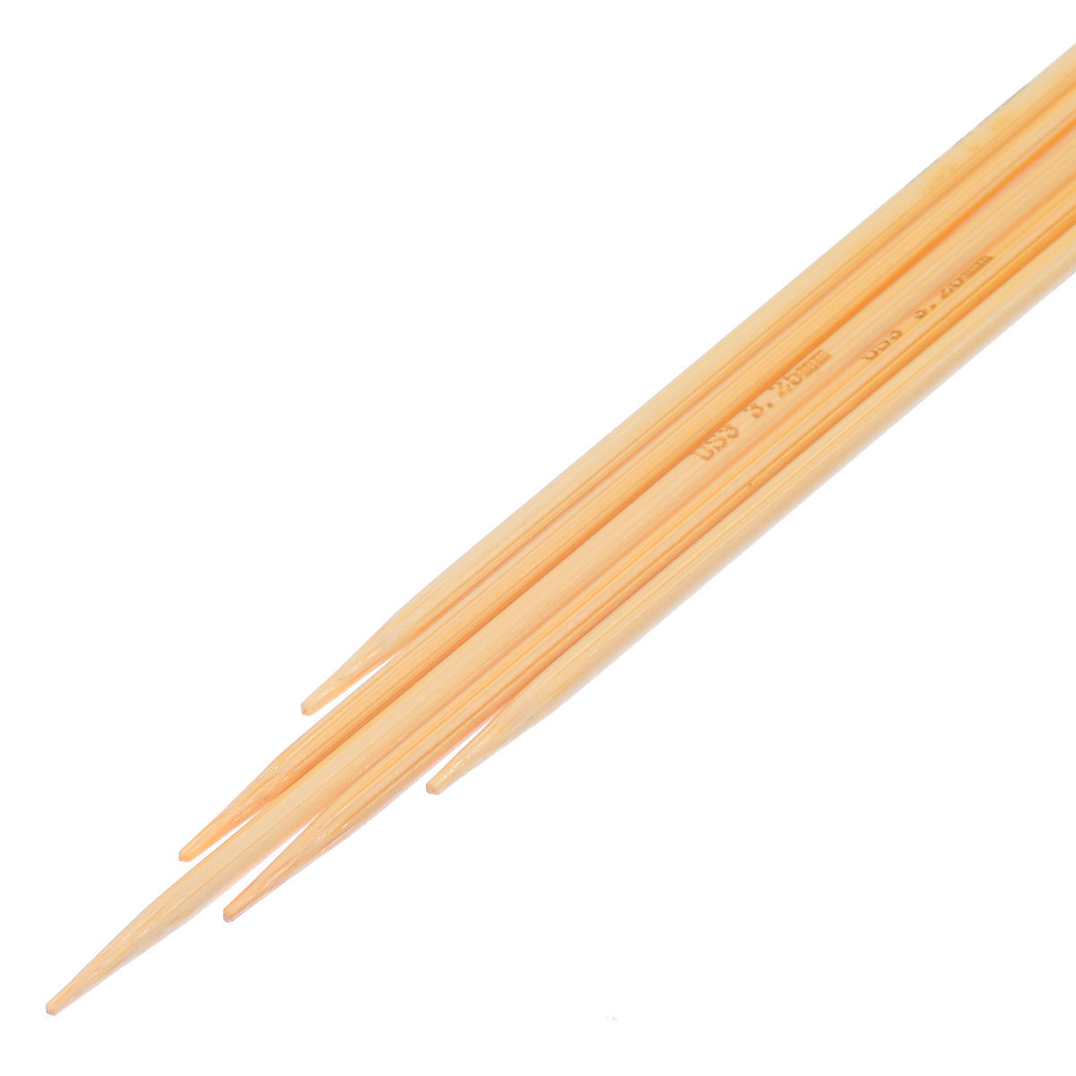 (US3 3.25mm) 竹 ダブルポイント 編み針 ナチュラル 16.5cm 長さ、 1 セット ( 5 個/セット) の画像
