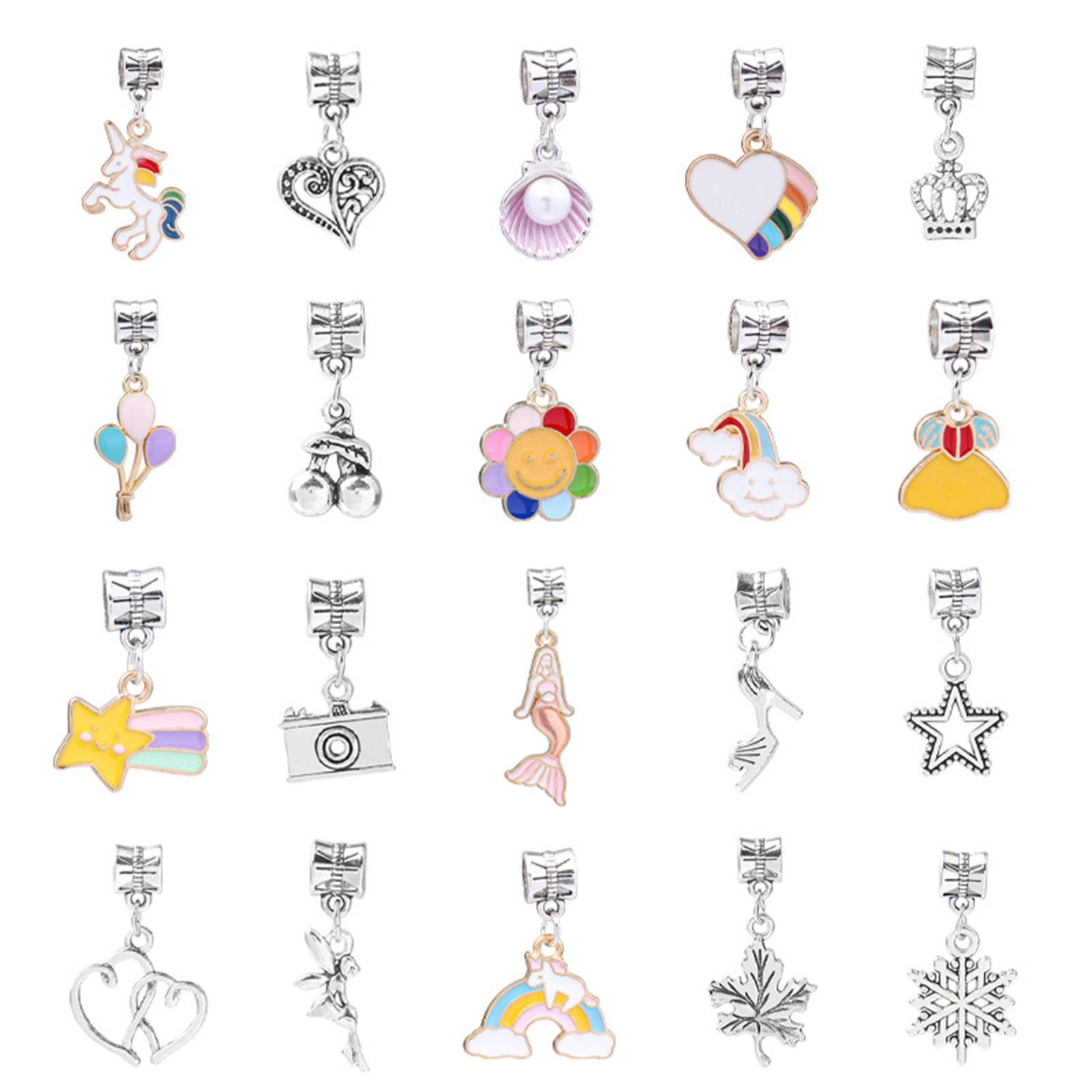 Picture of DIY Charm Bracelet Jewelry Making Kit For Teen Girls Handmade Craft Materials Accessories Multicolor Mermaid Horse Enamel Multicolor Rhinestone 1 Set