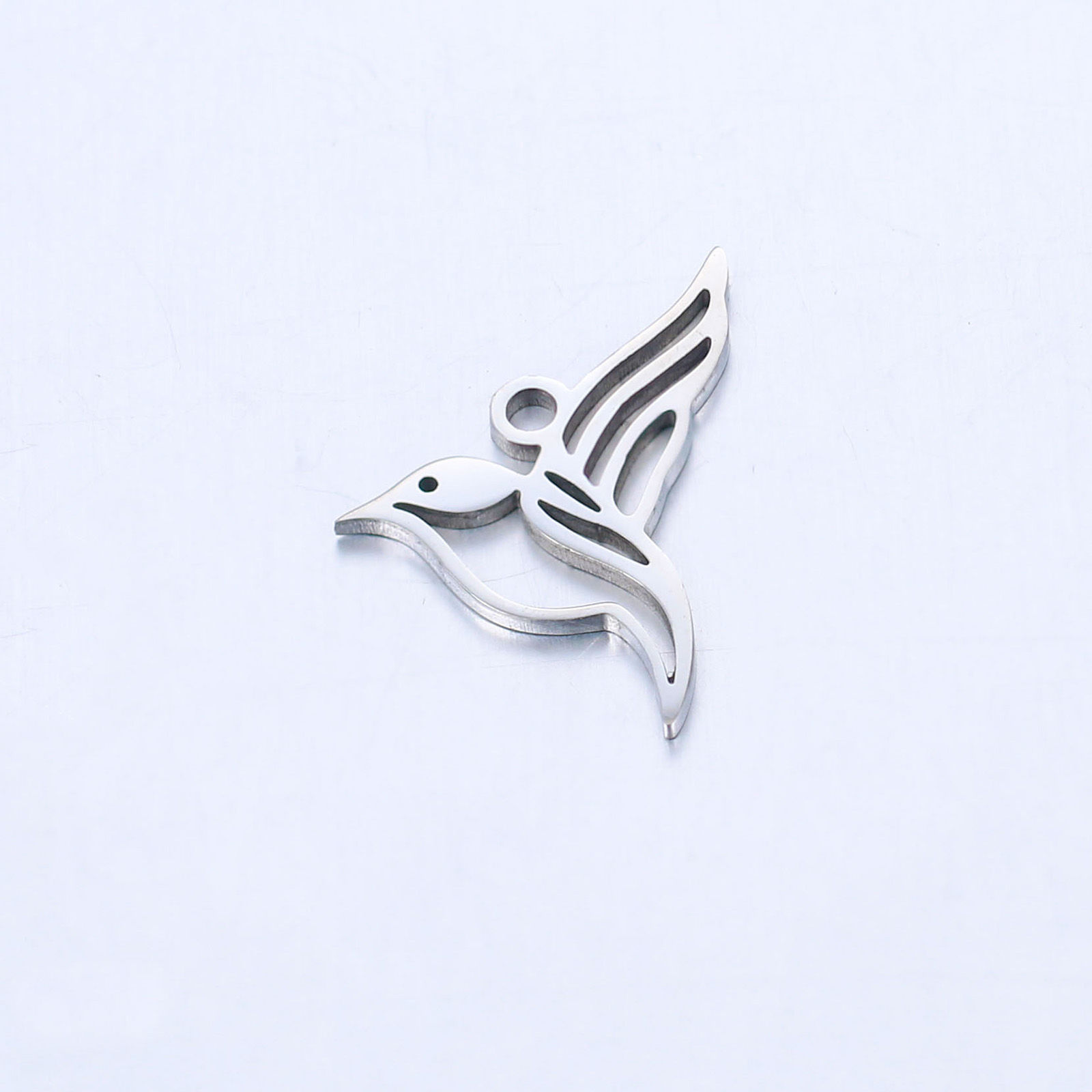 Picture of 304 Stainless Steel Charms Silver Tone Hummingbird 15mm x 13mm, 2 PCs