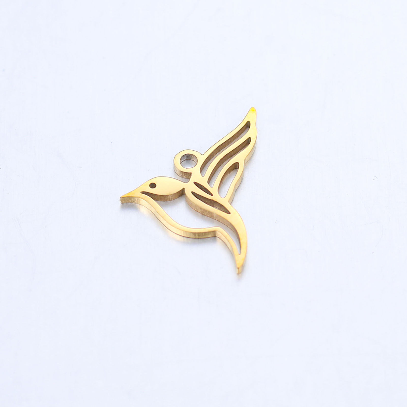 Picture of 304 Stainless Steel Charms Gold Plated Hummingbird 15mm x 13mm, 2 PCs