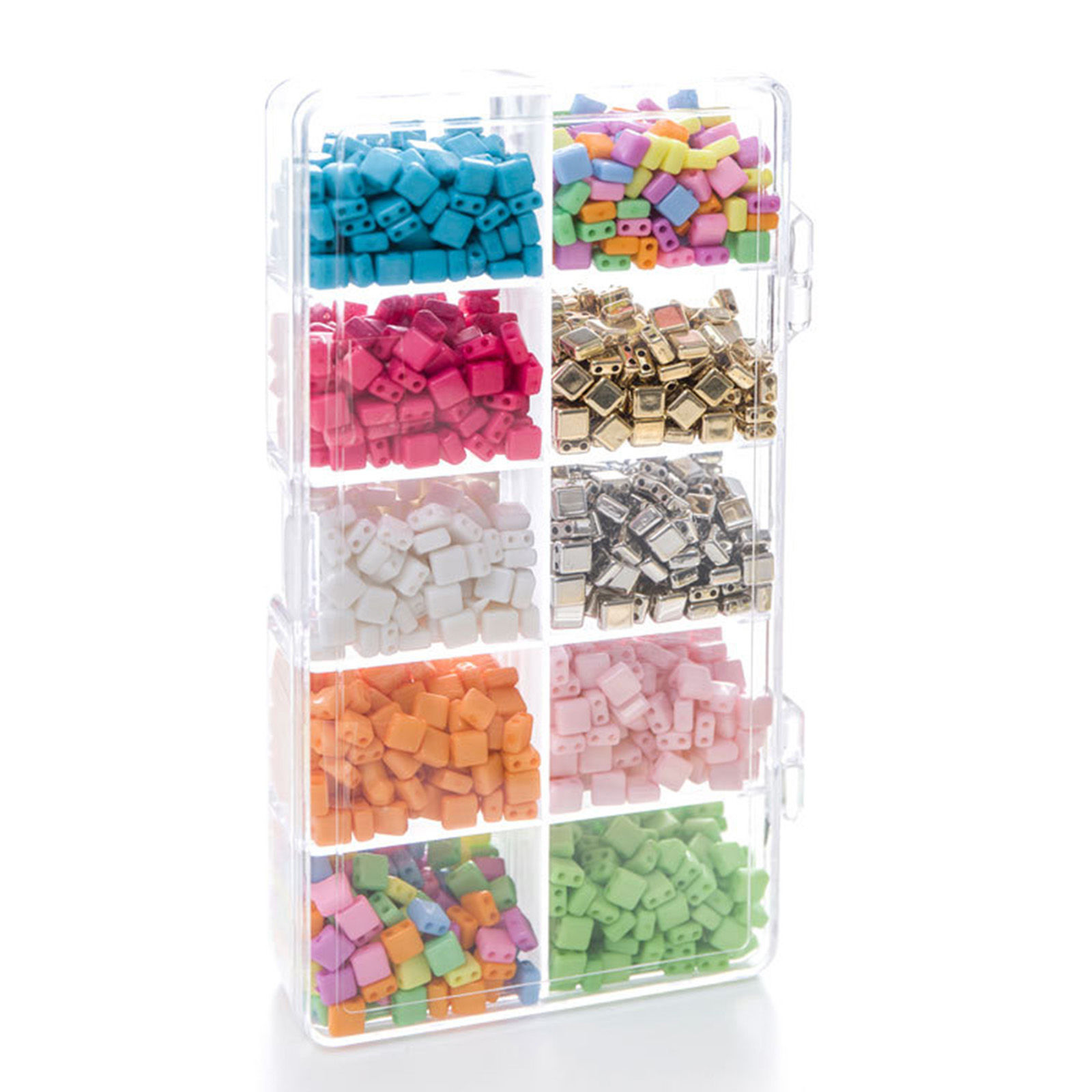 Picture of Acrylic Children Kids Beads DIY Kits For Bracelet Necklace Jewelry Making Handmade Accessories Multicolor Square 17.5cm x 9.5cm, 1 Set ( 1500 PCs/Box)