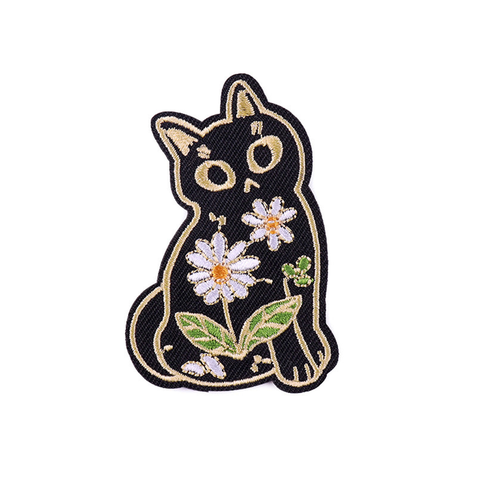 Picture of Fabric Iron On Patches Appliques (With Glue Back) Craft Black Cat 6.5cm x 4.4cm, 5 PCs
