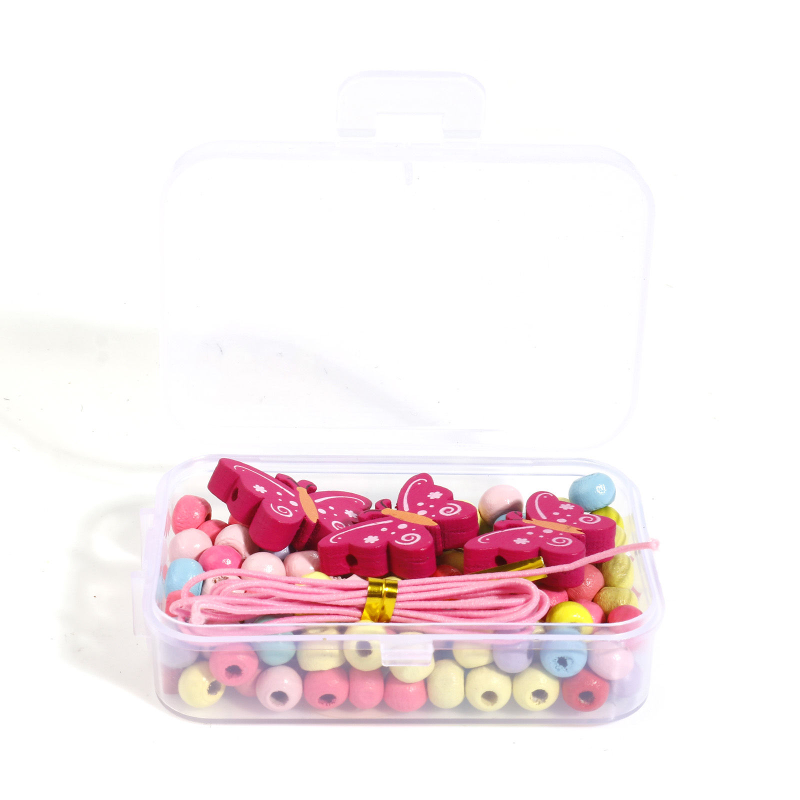 Picture of Wood Insect DIY Beads Kit Set At Random Color Butterfly Animal 24mm x 15mm, 6mm Dia., 1 Box ( 154 PCs/Box)