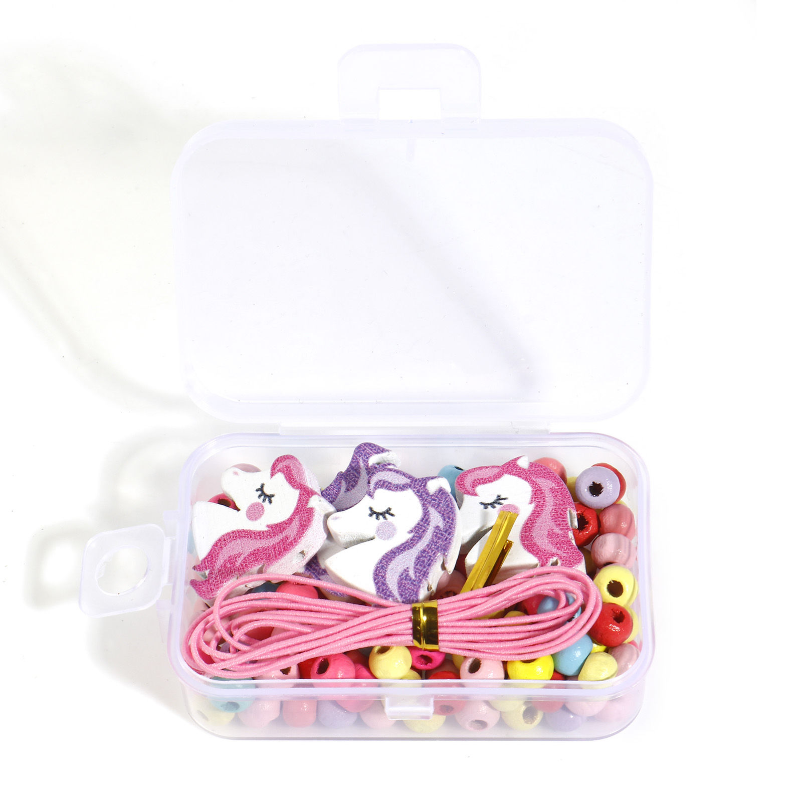 Picture of Wood DIY Beads Kit Set At Random Color Horse Animal 23mm x 20mm, 6mm Dia., 1 Box ( 154 PCs/Box)