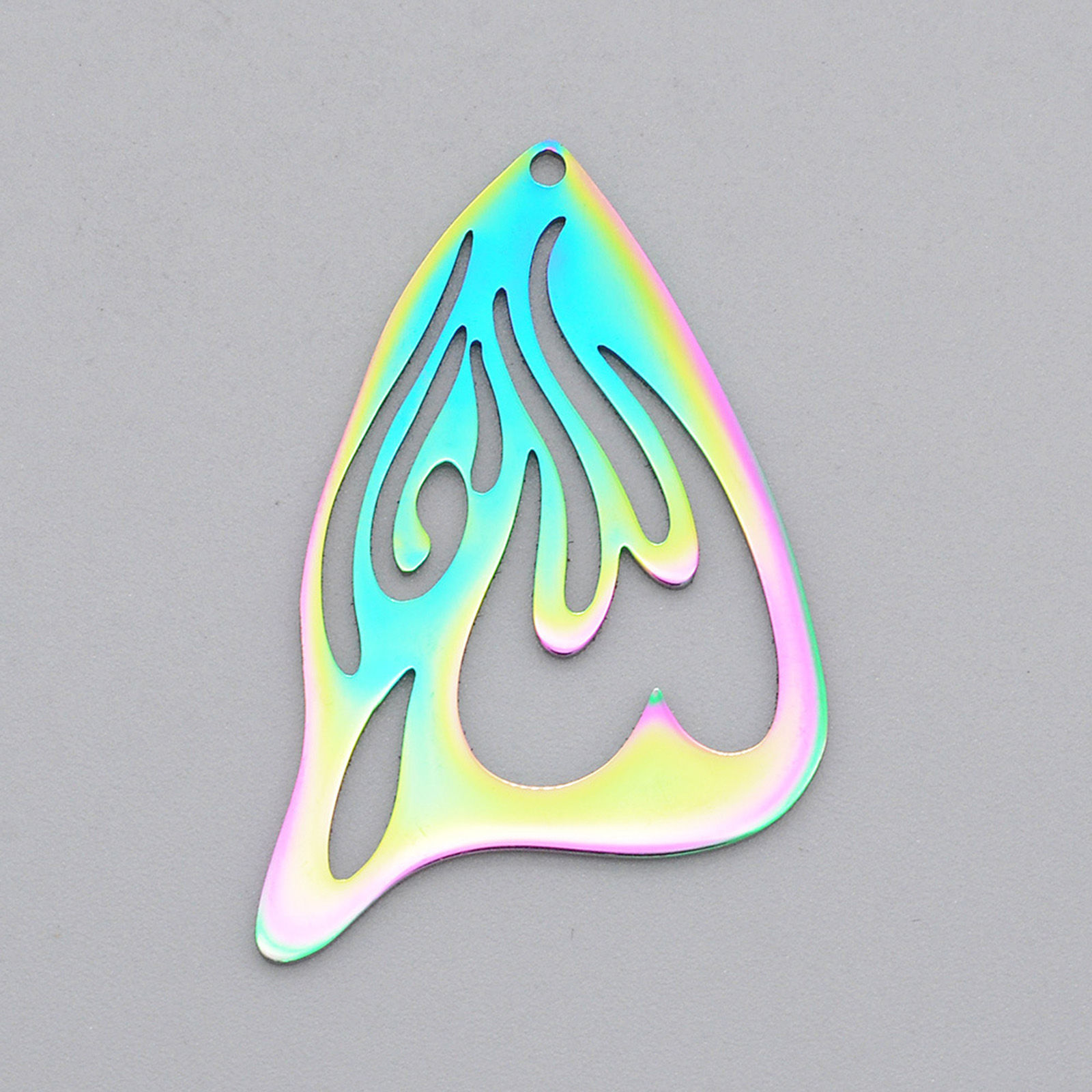 Picture of Stainless Steel Insect Pendants Multicolor Butterfly Wing Filigree 4cm x 2.4cm, 2 PCs