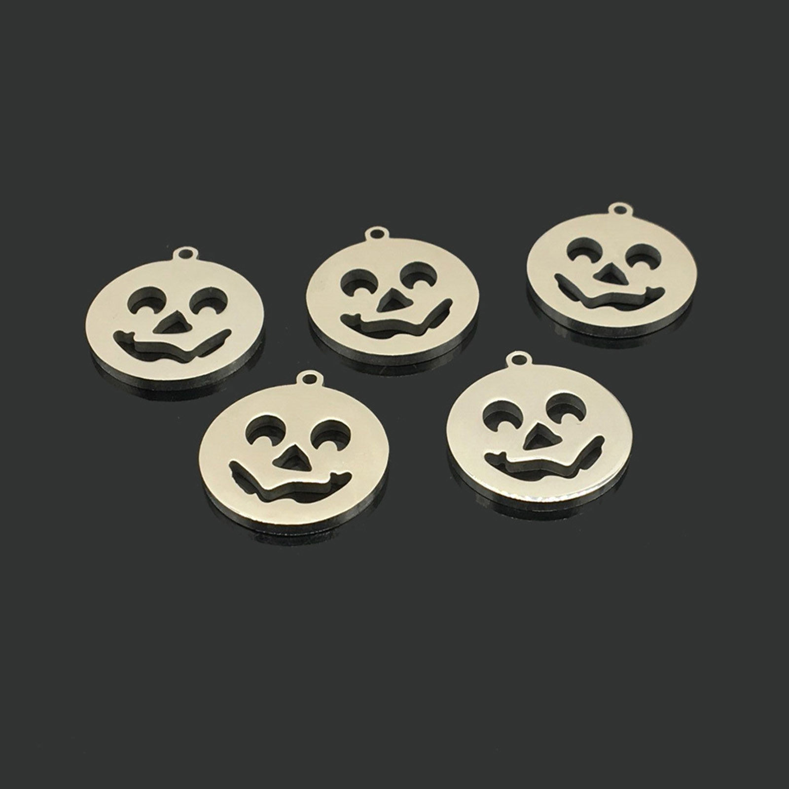 Picture of Stainless Steel Halloween Charms Silver Tone Pumpkin Hollow 18mm x 16mm, 1 Piece