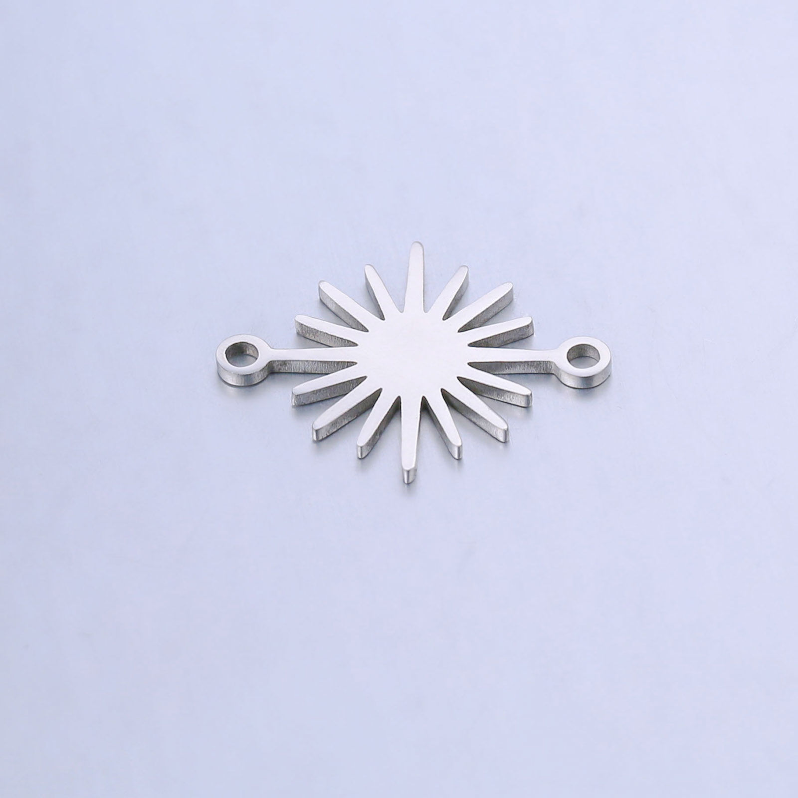 Picture of Stainless Steel Connectors Silver Tone Sun 19mm x 14.5mm, 2 PCs