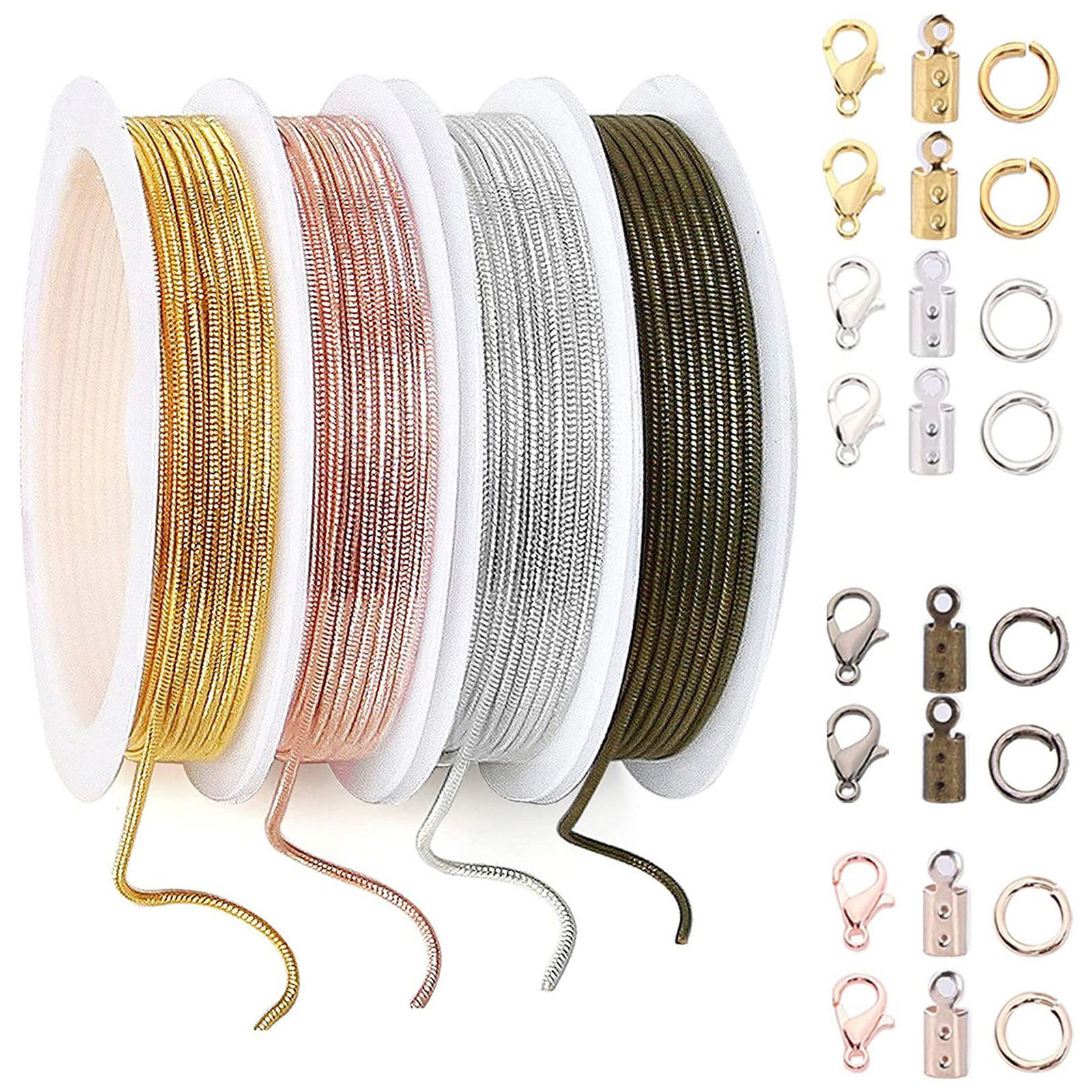 Picture of Copper Jewelry Accessories Findings Chain Jump Ring Lobster Clasp Cord Ends Multicolor 1 Set