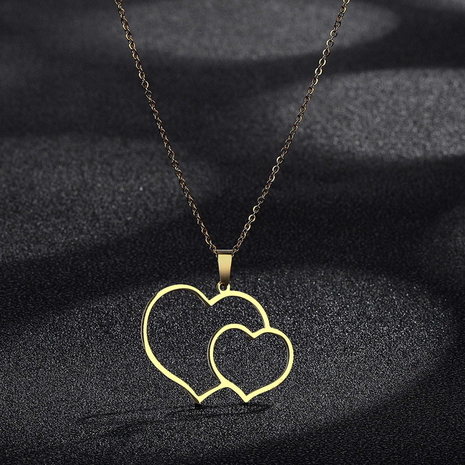 Picture of 304 Stainless Steel Valentine's Day Link Cable Chain Necklace Gold Plated Heart Hollow 45cm(17 6/8") long, 1 Piece