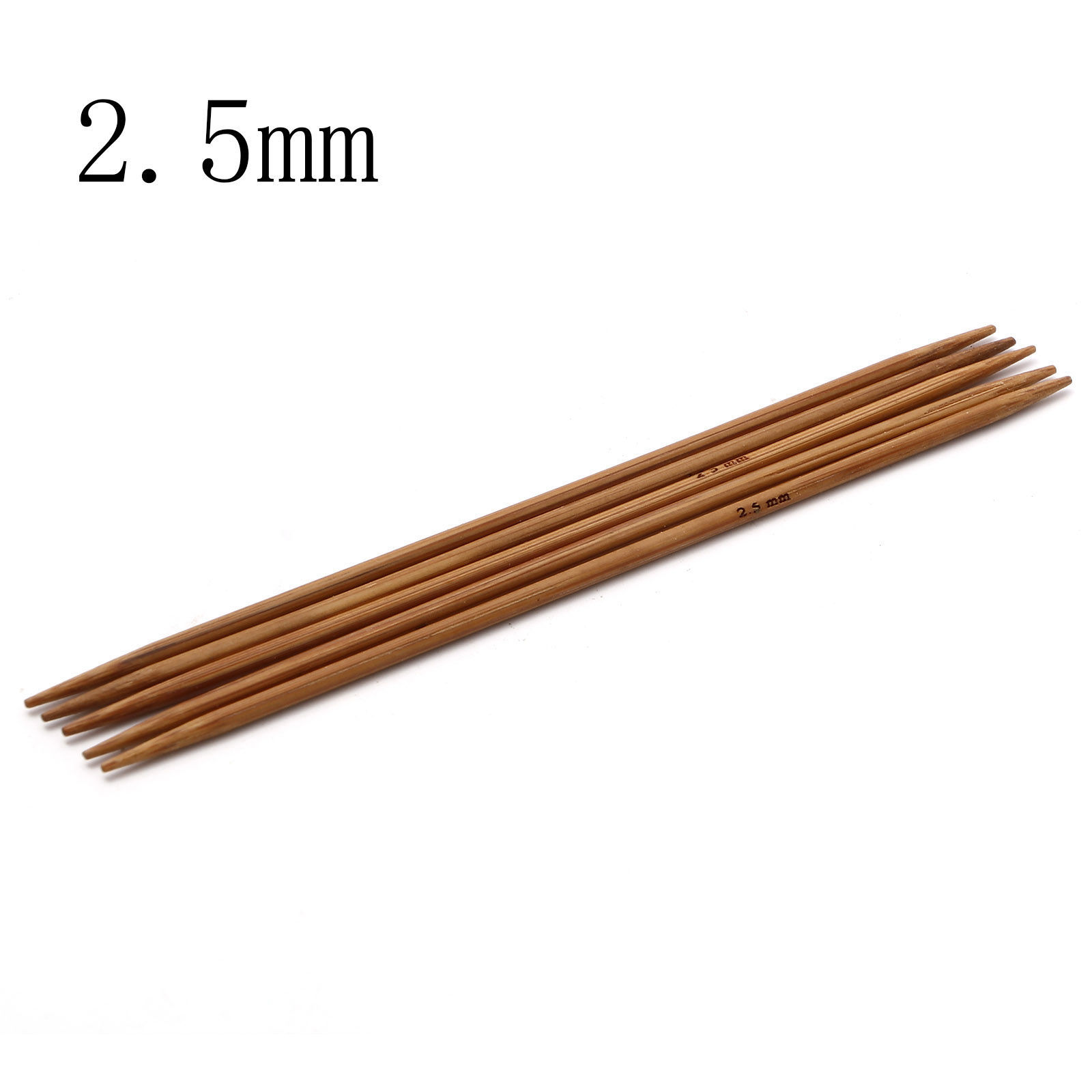 Picture of 2.5mm Bamboo Double Pointed Knitting Needles Brown 13cm(5 1/8") long, 5 PCs