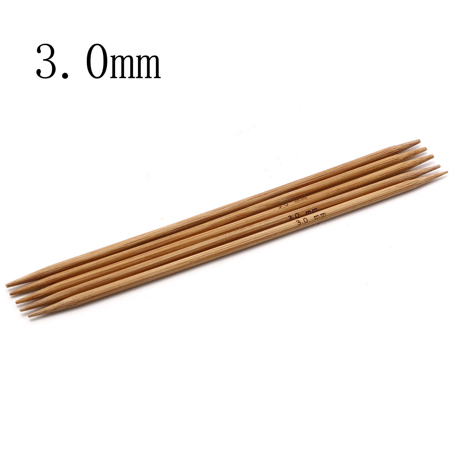 Picture of 3mm Bamboo Double Pointed Knitting Needles Brown 13cm(5 1/8") long, 5 PCs