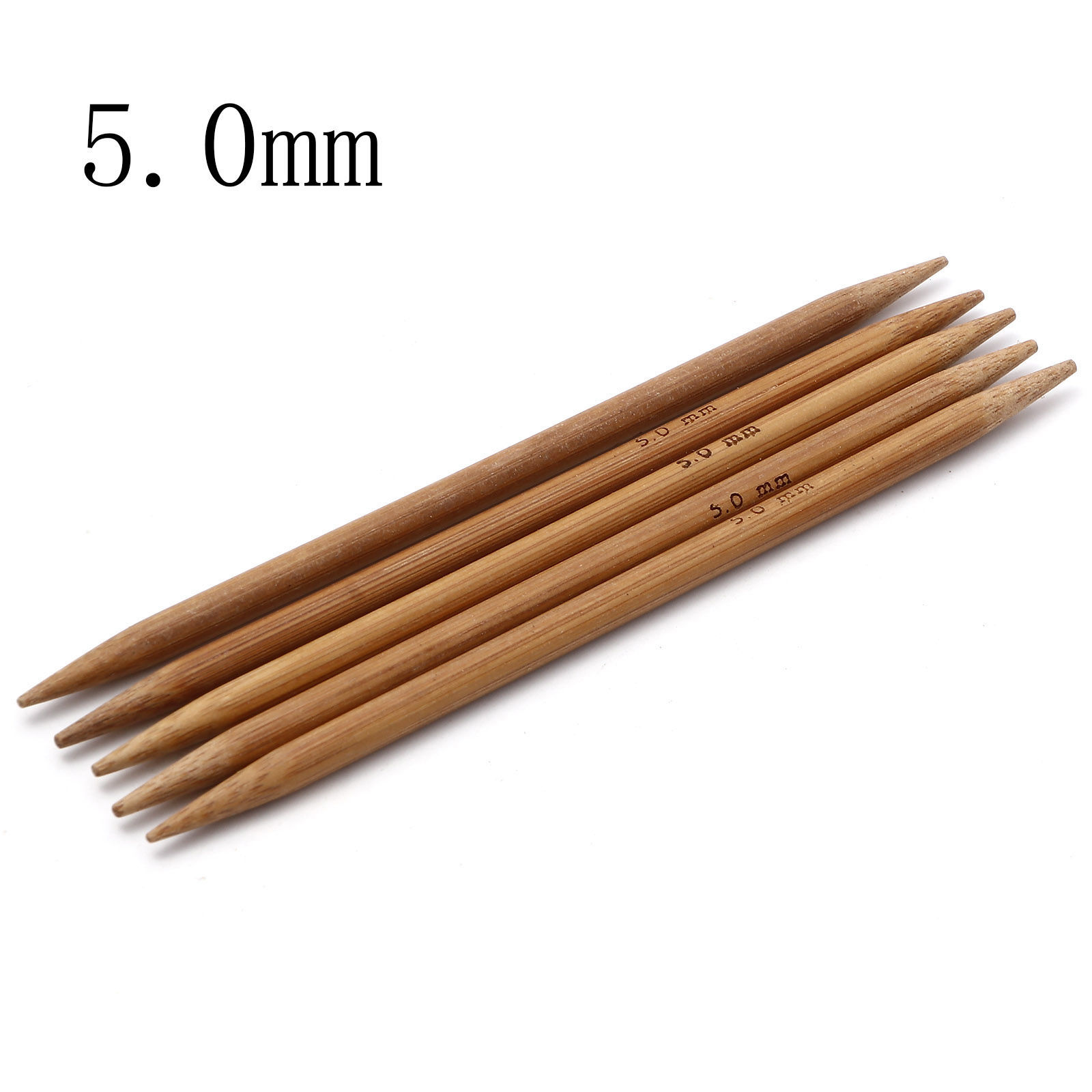Picture of (US8 5.0mm) Bamboo Double Pointed Knitting Needles Brown 13cm(5 1/8") long, 5 PCs