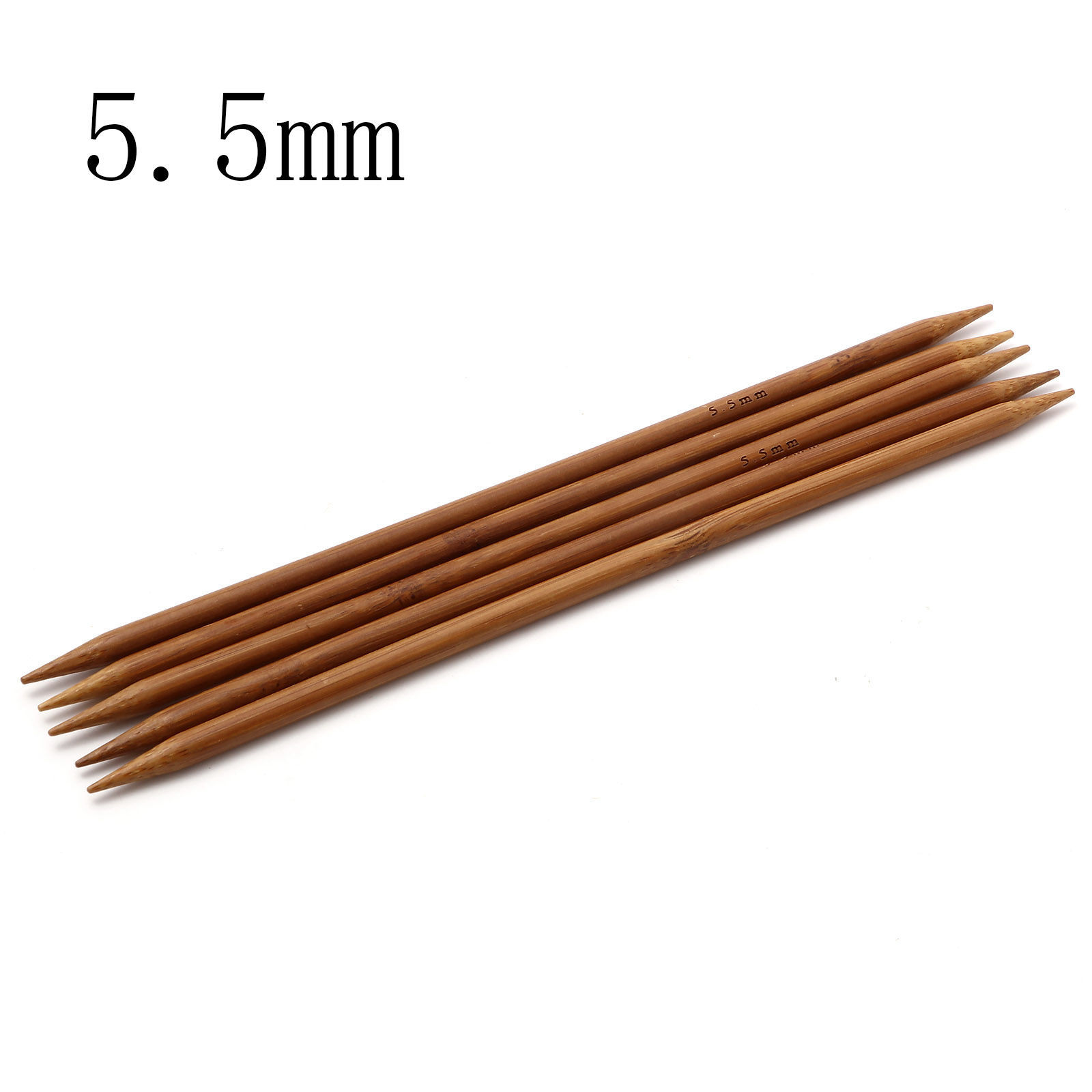Picture of (US9 5.5mm) Bamboo Double Pointed Knitting Needles Brown 20cm(7 7/8") long, 5 PCs