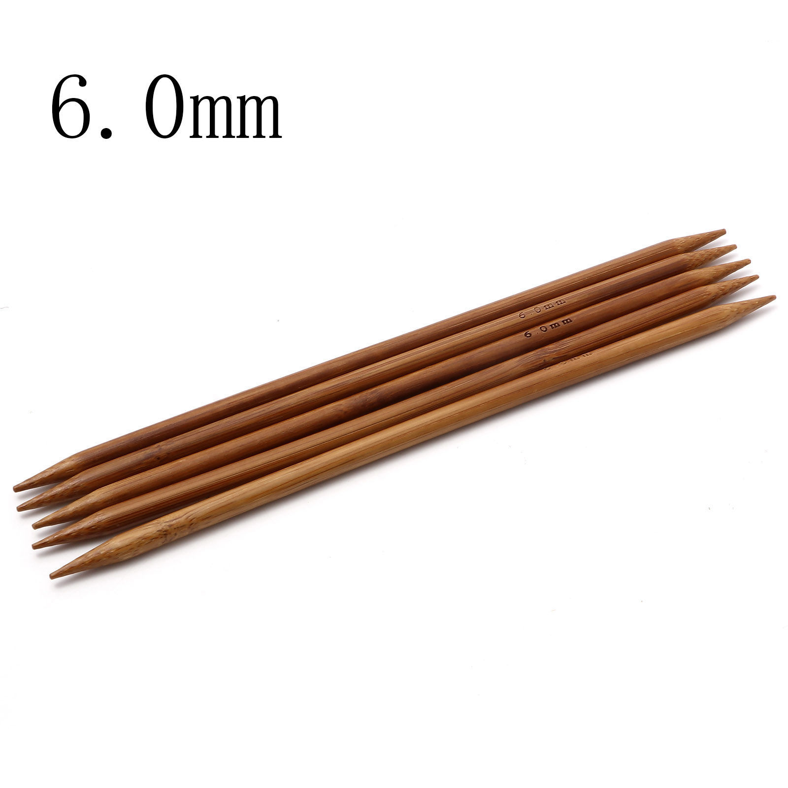 Picture of (US10 6.0mm) Bamboo Double Pointed Knitting Needles Brown 20cm(7 7/8") long, 5 PCs