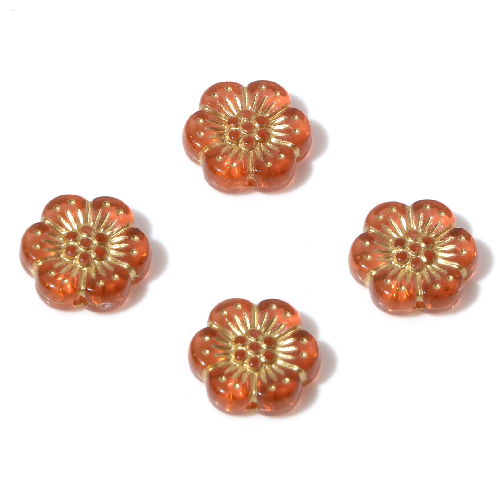 Picture of Acrylic Flora Collection Beads Light Salmon Flower About 13mm x 12mm, Hole: Approx 1.2mm, 10 PCs