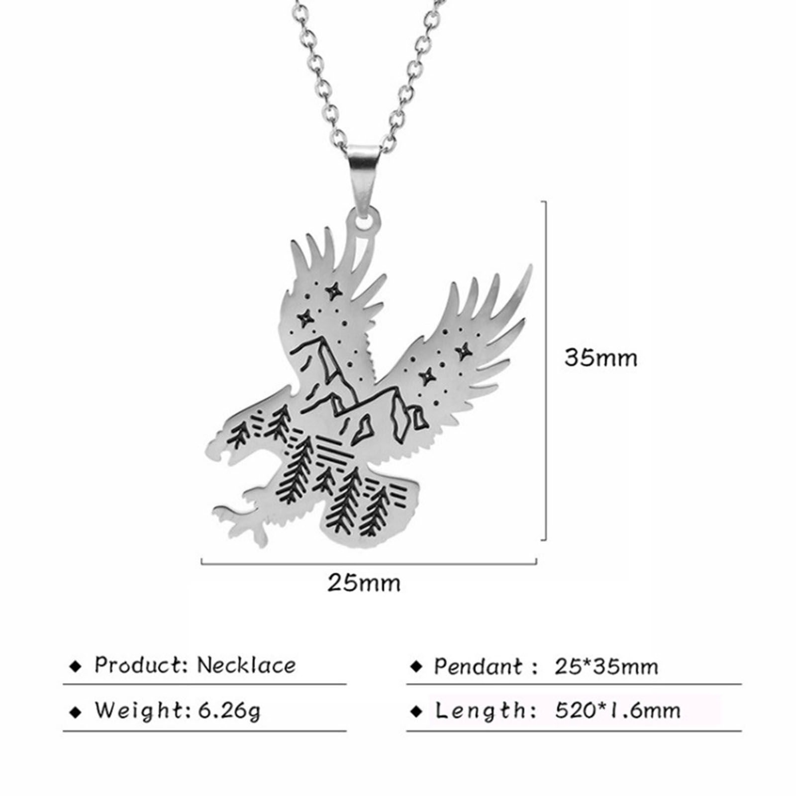Picture of 304 Stainless Steel Stylish Link Cable Chain Necklace Silver Tone Eagle Animal 52cm(20 4/8") long, 1 Piece