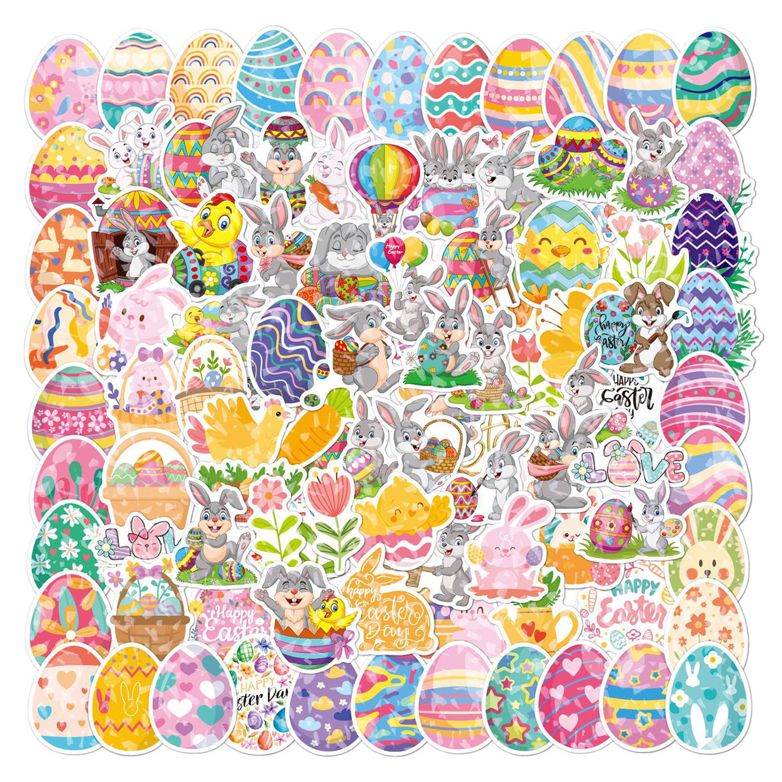 Picture of PVC Easter Day Multicolor Egg Rabbit Laser 7cm, 1 Packet ( 100 PCs/Packet)