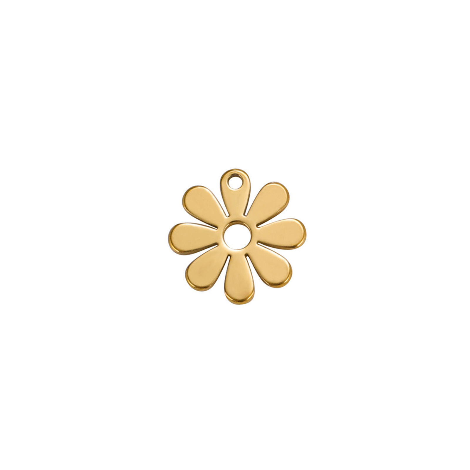 Picture of 304 Stainless Steel Charms Gold Plated Daisy Flower 11mm x 11mm, 2 PCs