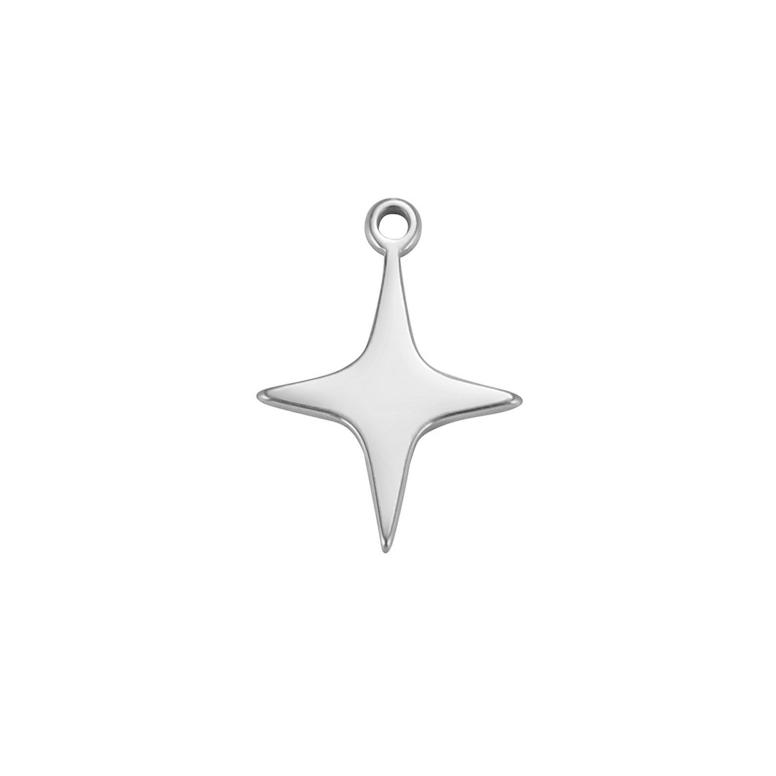 Picture of 304 Stainless Steel Charms Silver Tone Star 11mm x 15mm, 2 PCs