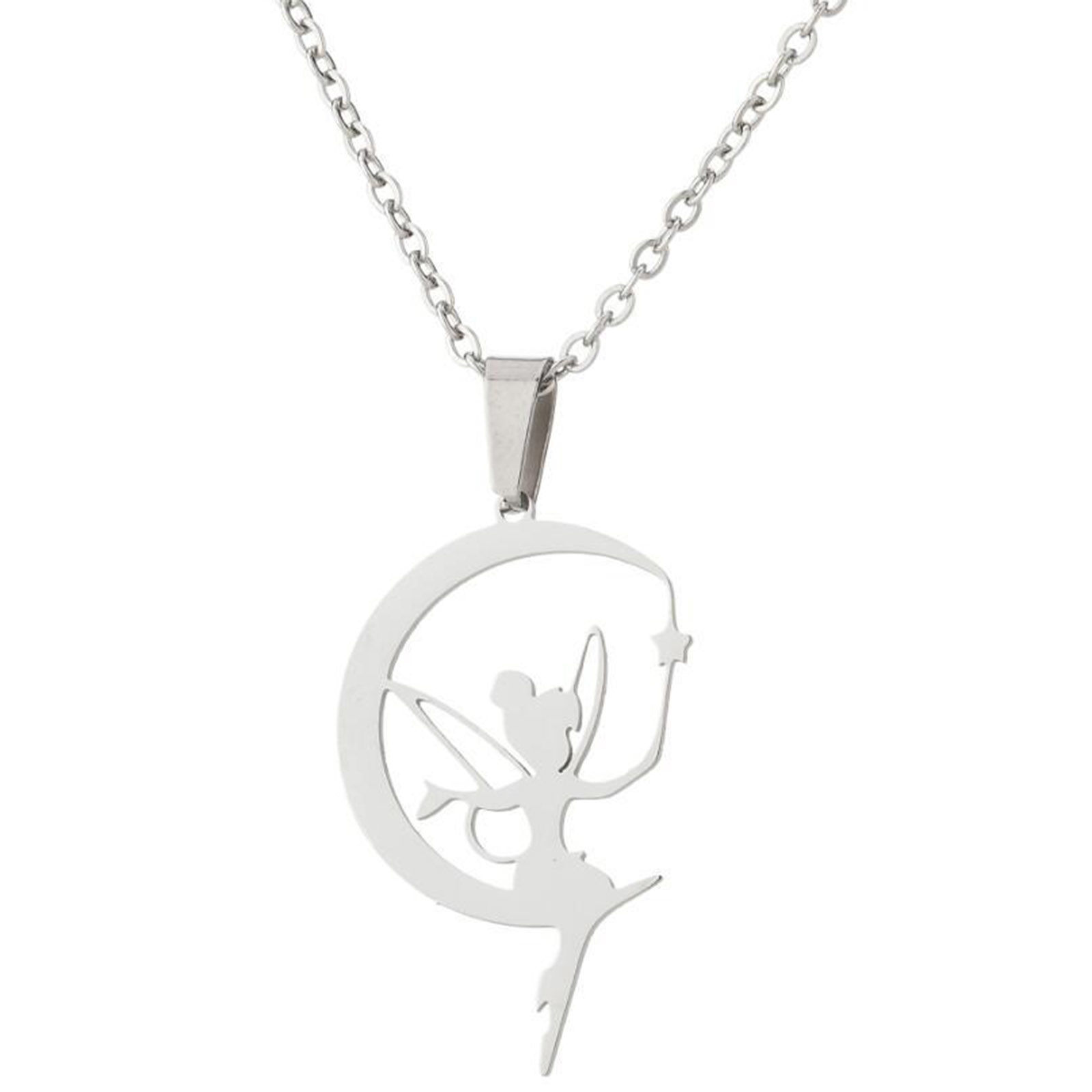 Picture of 304 Stainless Steel Insect Link Cable Chain Necklace Silver Tone Fairy 45cm(17 6/8") long, 1 Piece