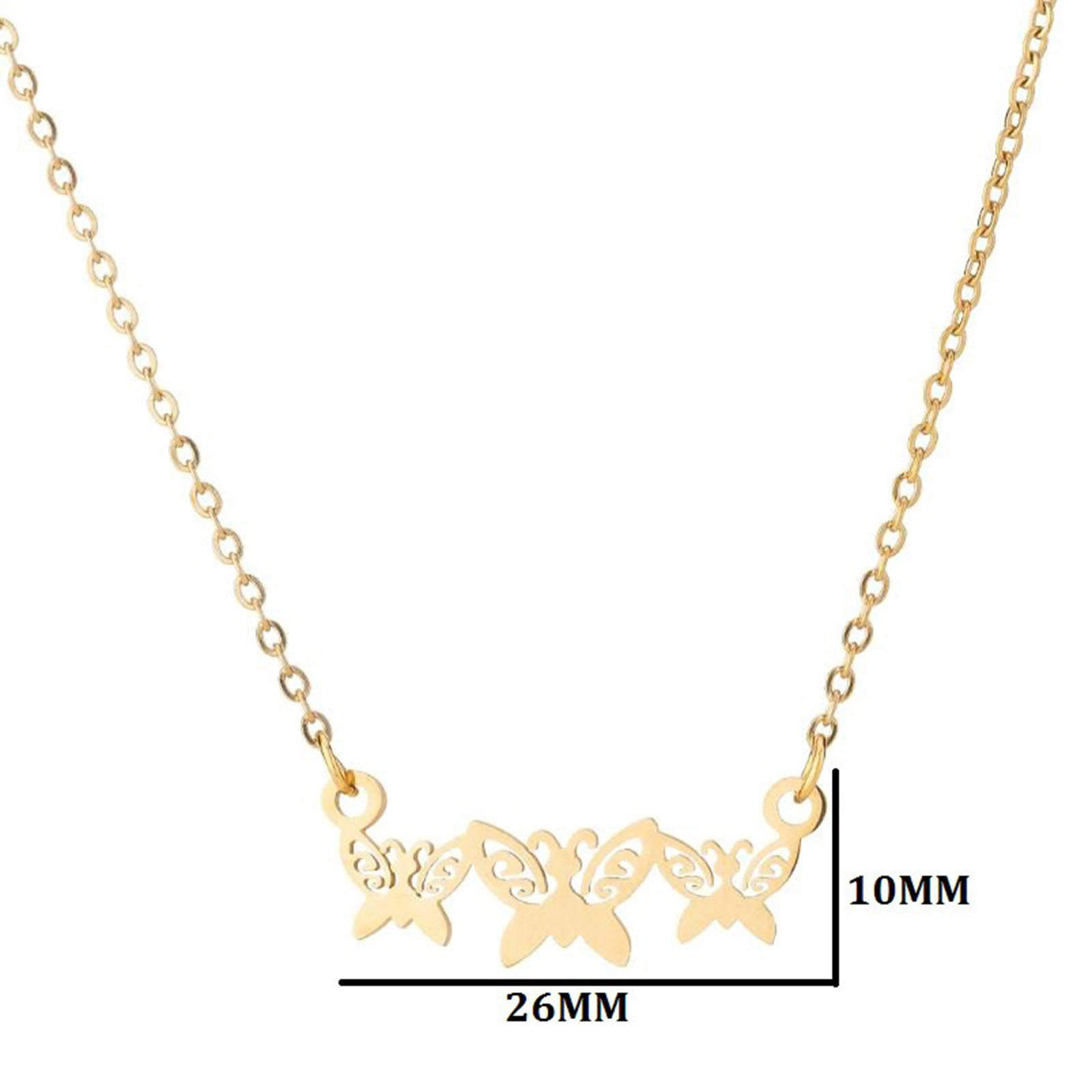Picture of 304 Stainless Steel Insect Link Cable Chain Necklace Gold Plated Butterfly Animal 45cm(17 6/8") long, 1 Piece