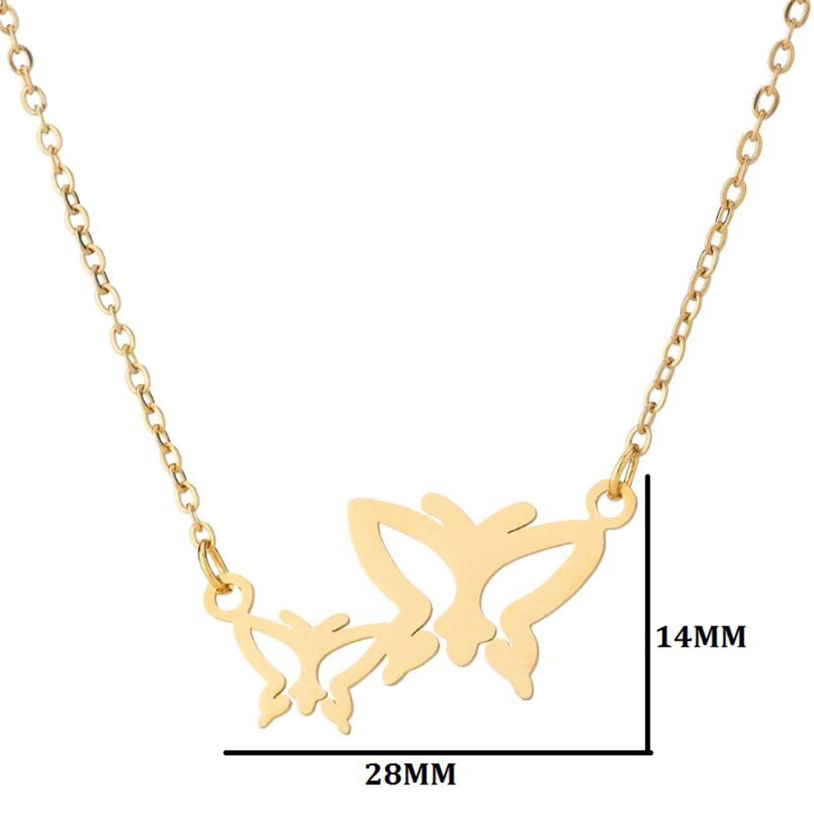 Picture of 304 Stainless Steel Insect Link Cable Chain Necklace Gold Plated Butterfly Animal 45cm(17 6/8") long, 1 Piece