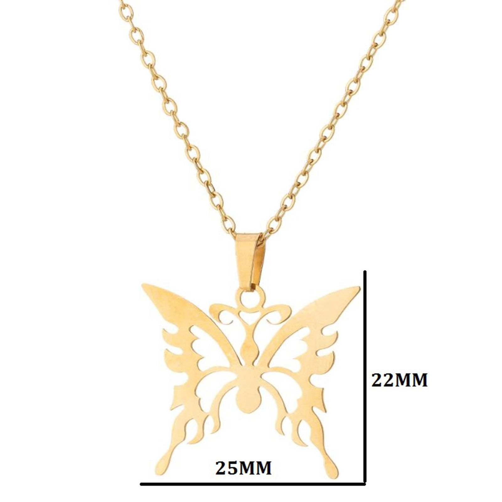 Picture of 304 Stainless Steel Insect Link Cable Chain Necklace Gold Plated Butterfly Animal 45cm(17 6/8") long, 1 Piece