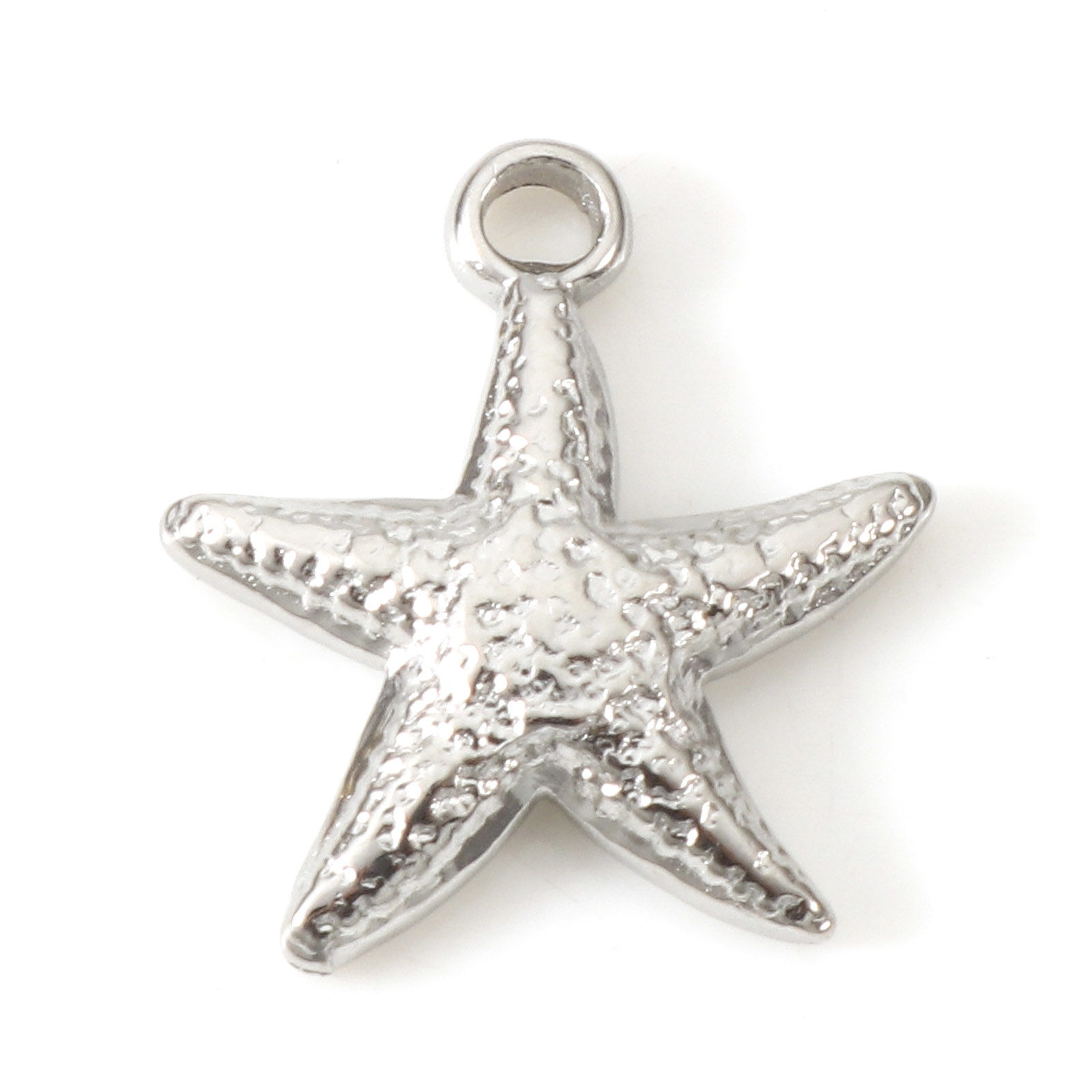 Picture of Eco-friendly 304 Stainless Steel Ocean Jewelry Charms Silver Tone Star Fish 15.5mm x 14mm, 2 PCs