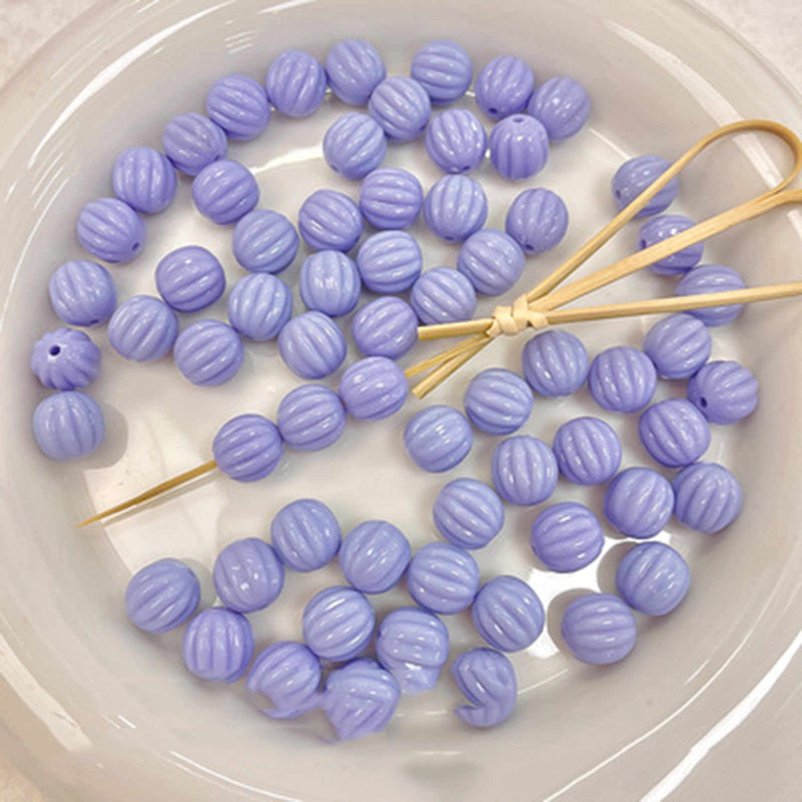 Picture of Acrylic Beads For DIY Charm Jewelry Making Single Hole Purple Opaque Pumpkin About 10mm Dia., Hole: Approx 1.2mm, 20 PCs