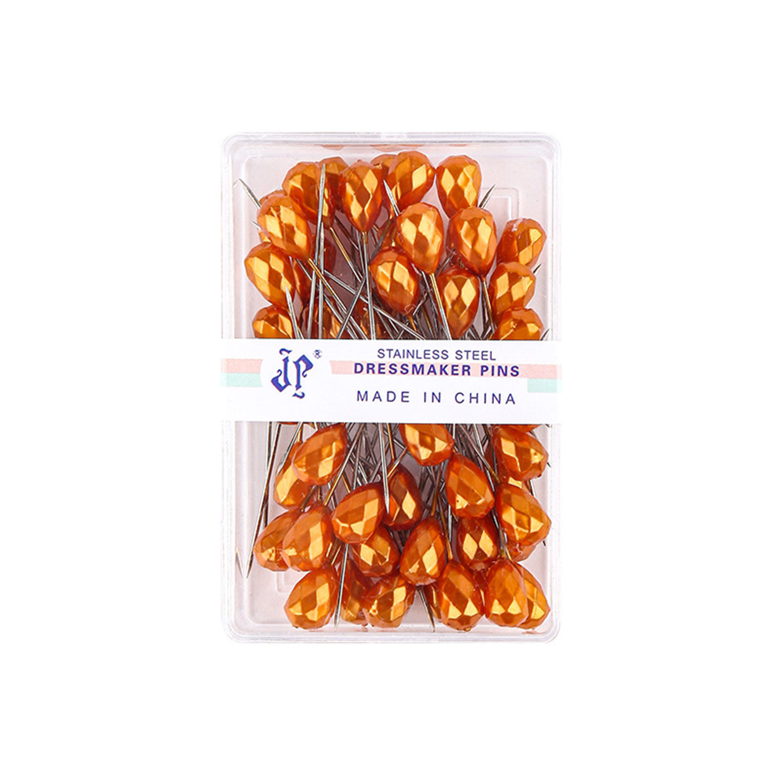 Picture of Plastic & Iron Based Alloy Sewing Positioning Needle Rhombus Coffee Faceted 5.2cm(2") long, 1 Box ( 50 PCs/Box)