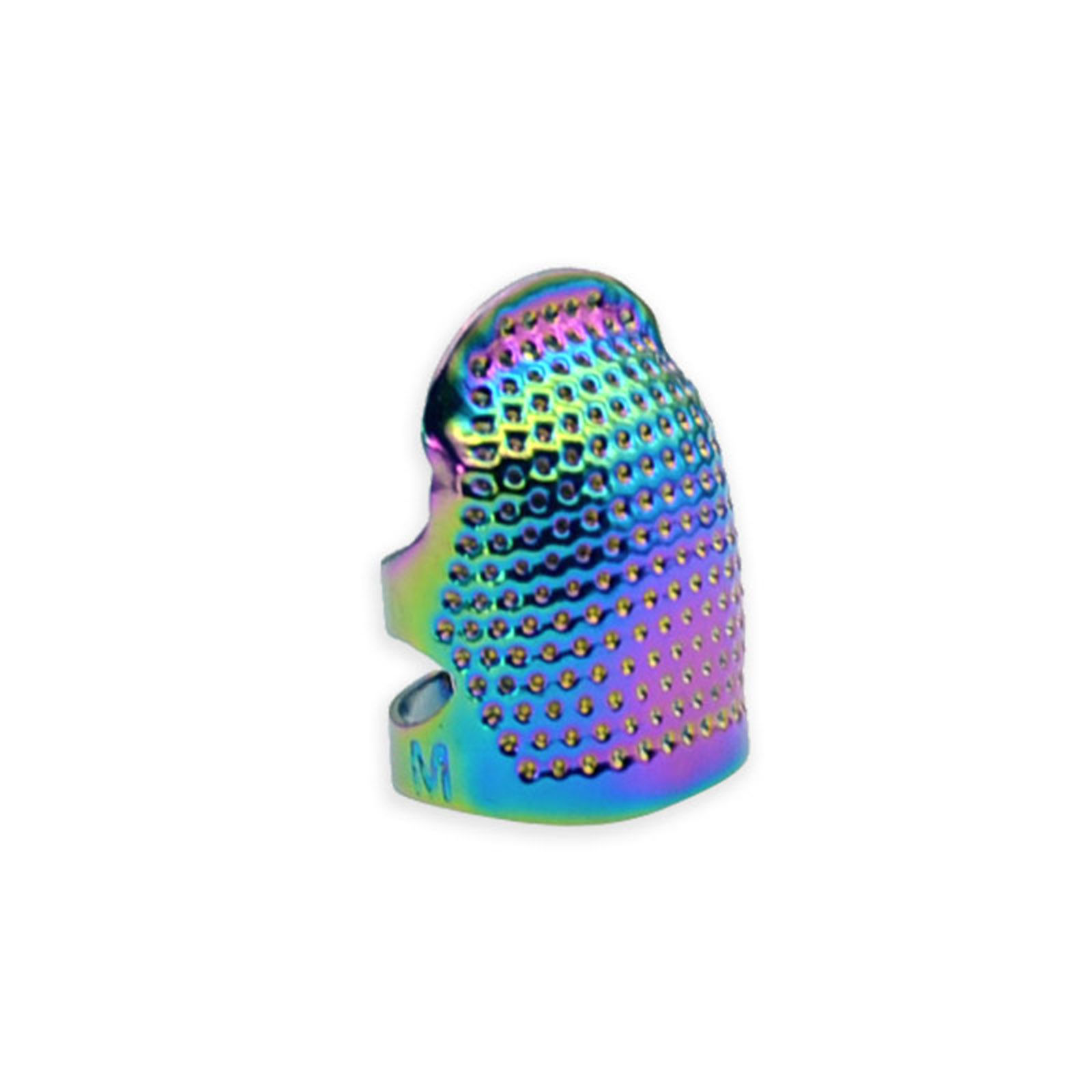 Picture of Brass Finger Thimble Protector Sewing Tools Rainbow Color Plated 2.6cm x 1.8cm, 2 PCs