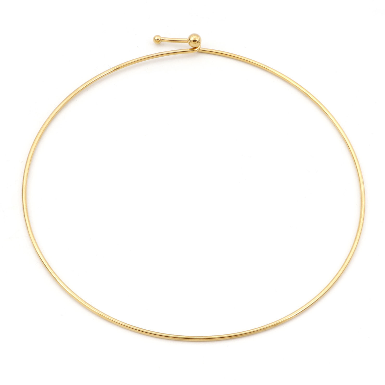 Picture of Eco-friendly 304 Stainless Steel Collar Neck Ring Necklace 18K Gold Color 43cm(16 7/8") long, 1 Piece