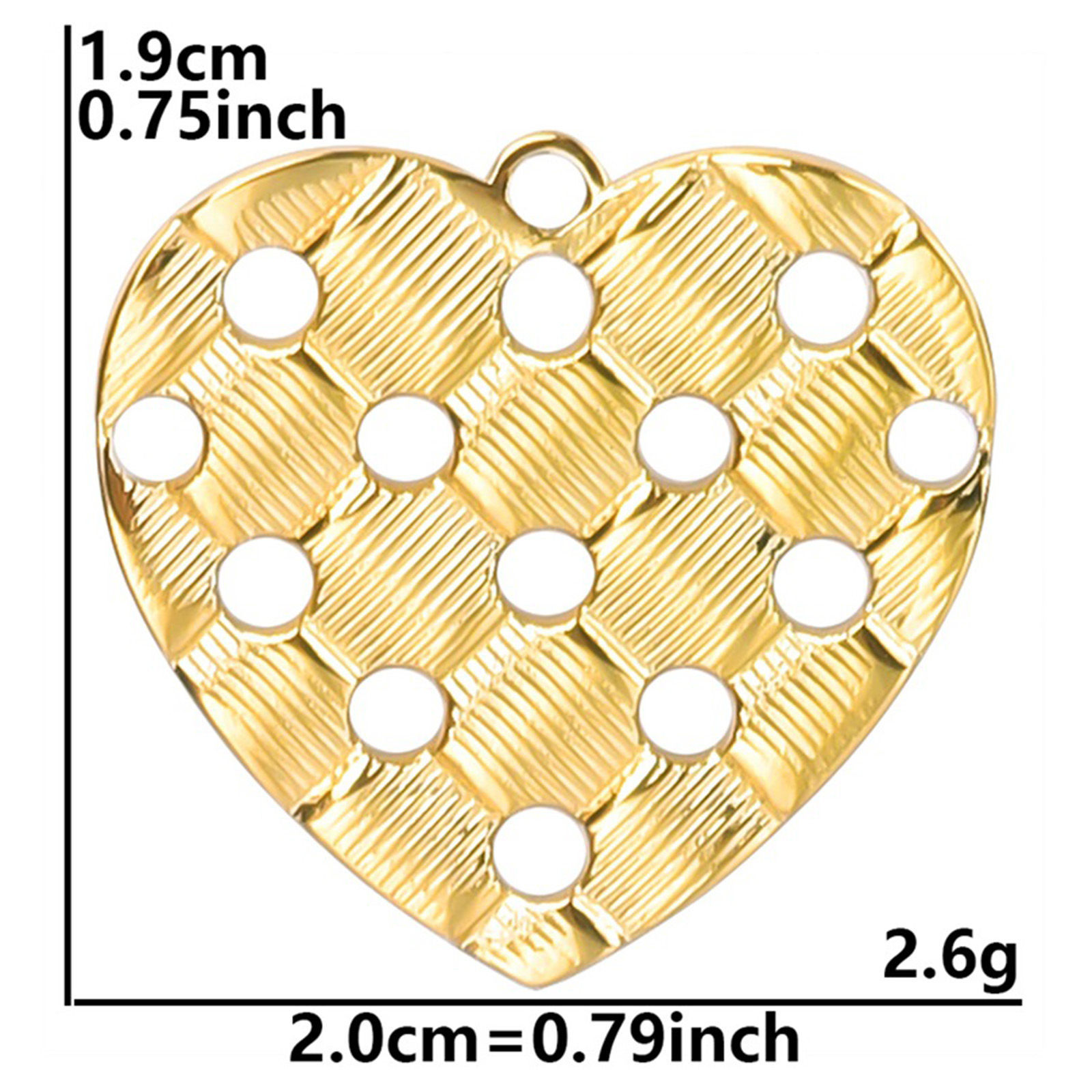 Picture of Eco-friendly 304 Stainless Steel Charms 18K Gold Color Heart 20mm x 19mm, 3 PCs
