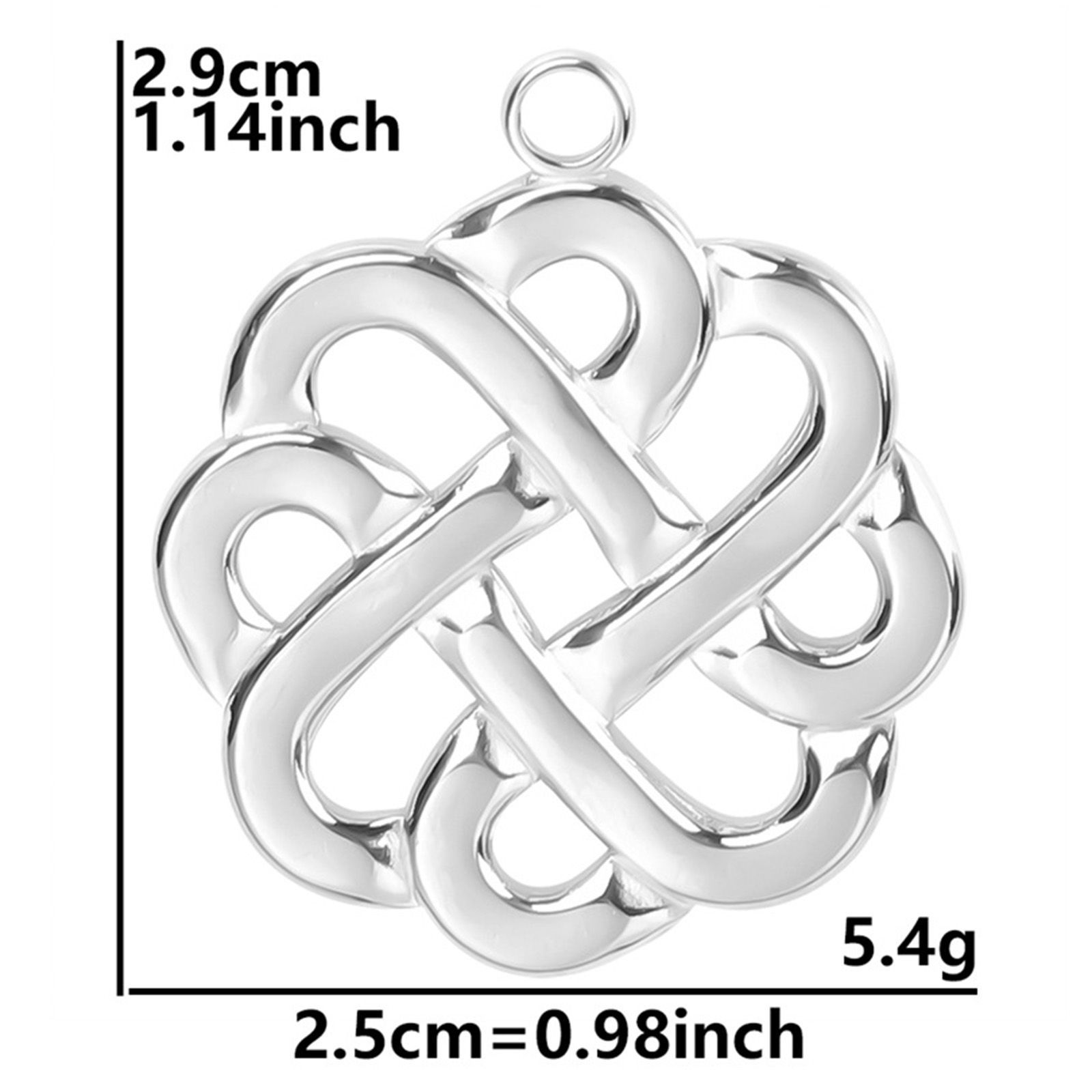 Picture of Eco-friendly 304 Stainless Steel Charms Silver Tone Knot 29mm x 25mm, 3 PCs