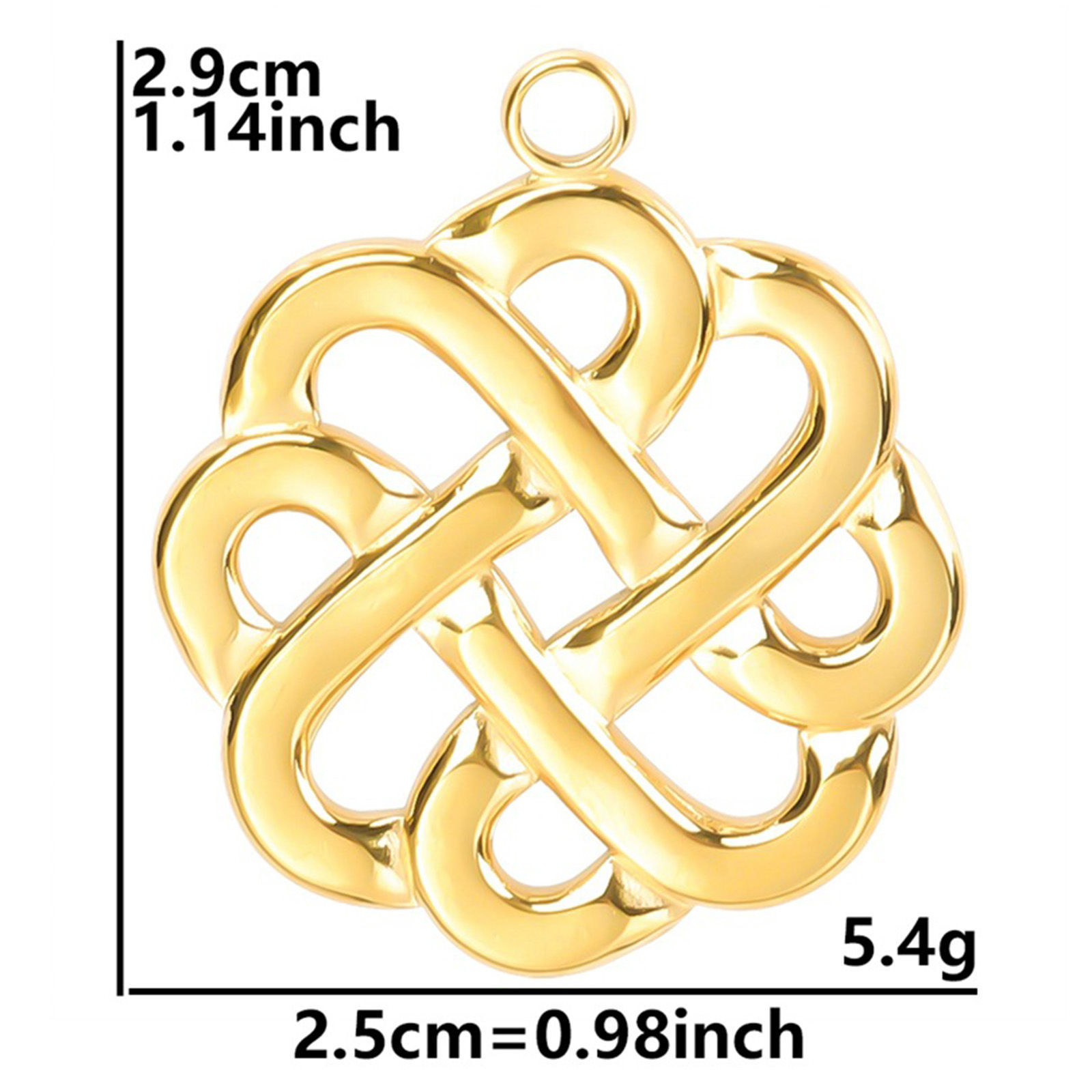 Picture of Eco-friendly 304 Stainless Steel Charms 18K Gold Color Knot 29mm x 25mm, 3 PCs