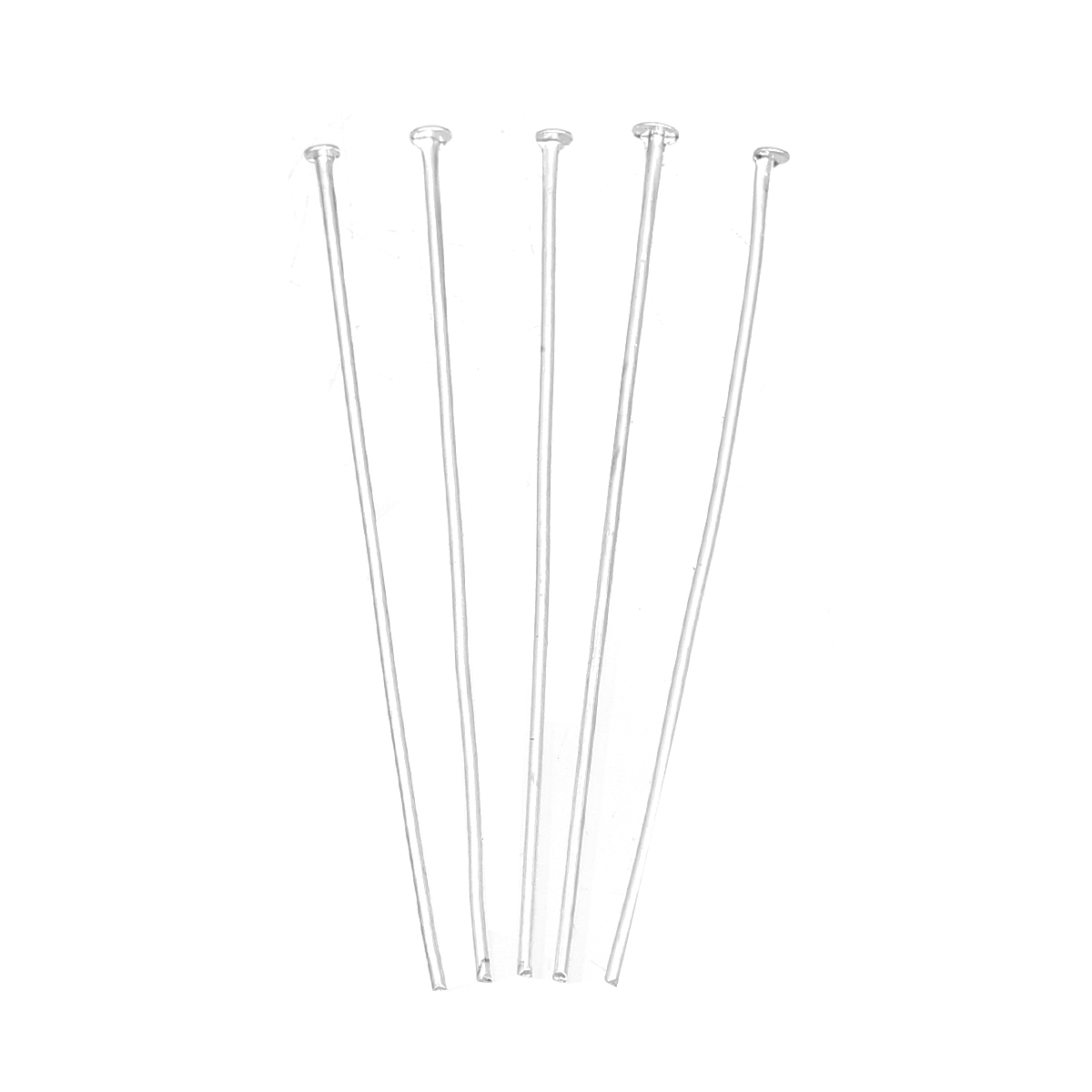 Picture of Alloy Head Pins Silver Plated 5cm(2") long, 0.7mm (21 gauge), 250 PCs