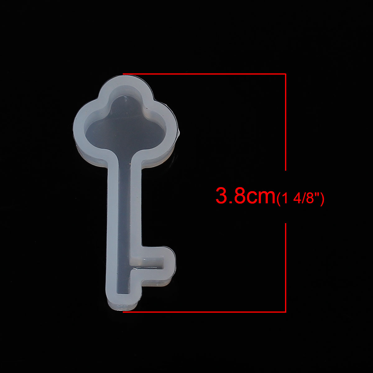 Picture of Silicone DIY Tools Resin Mold Key White 38mm(1 4/8") x 17mm( 5/8"), 5 PCs