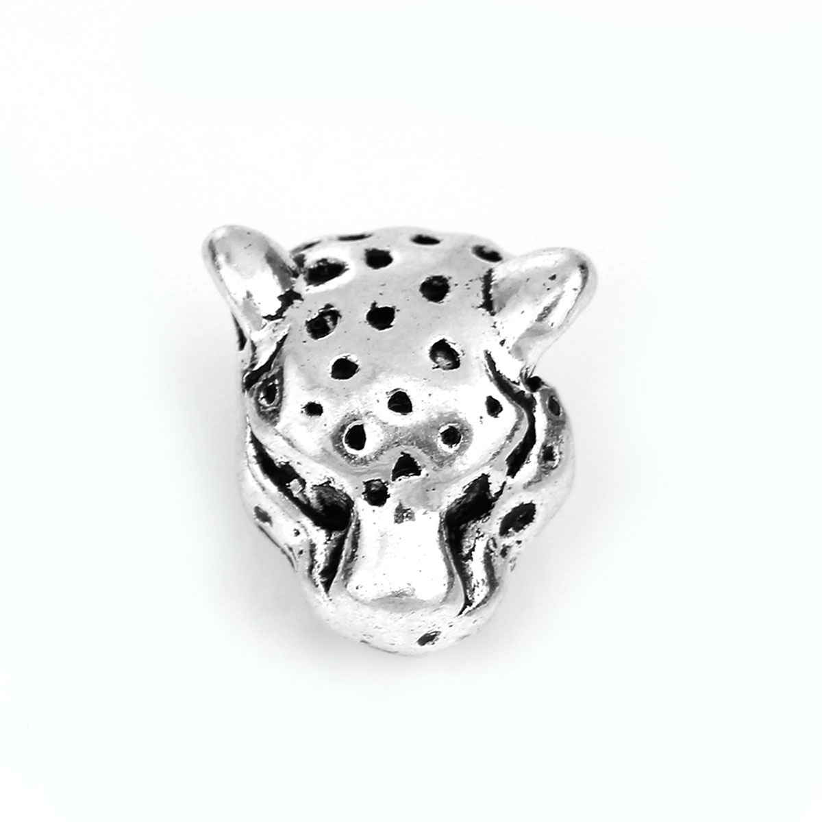 Picture of Zinc Based Alloy Spacer Beads Leopard Antique Silver About 13mm x 11mm, Hole: Approx 4.3mm, 10 PCs