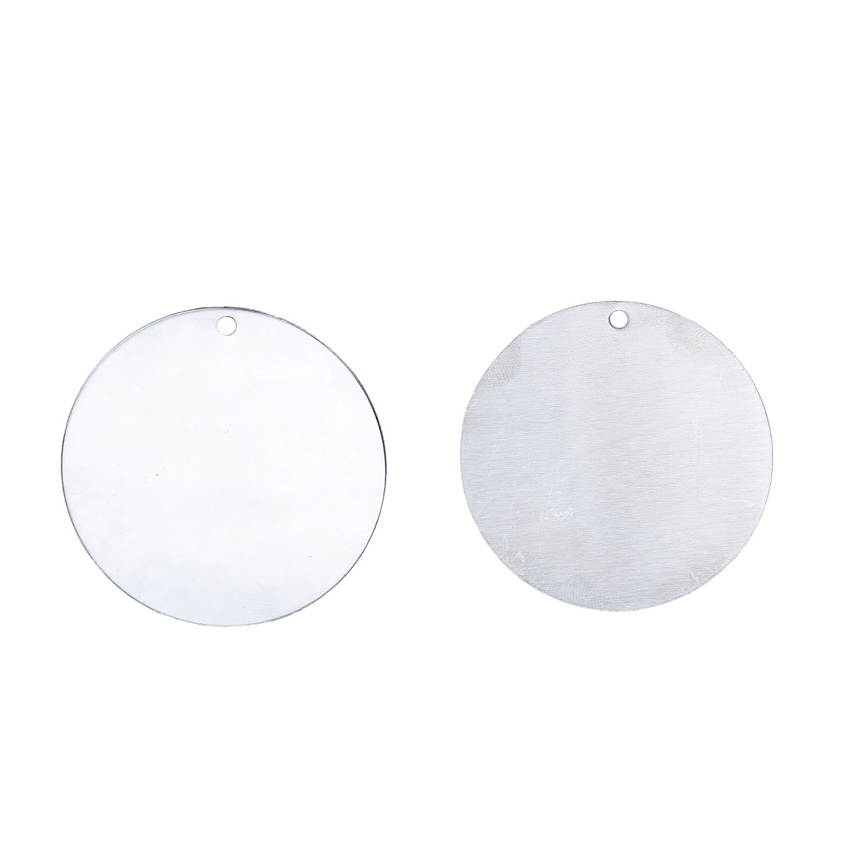 Picture of 304 Stainless Steel Blank Stamping Tags Pendants Round Silver Tone One-sided Polishing 5.4cm Dia., 3 PCs
