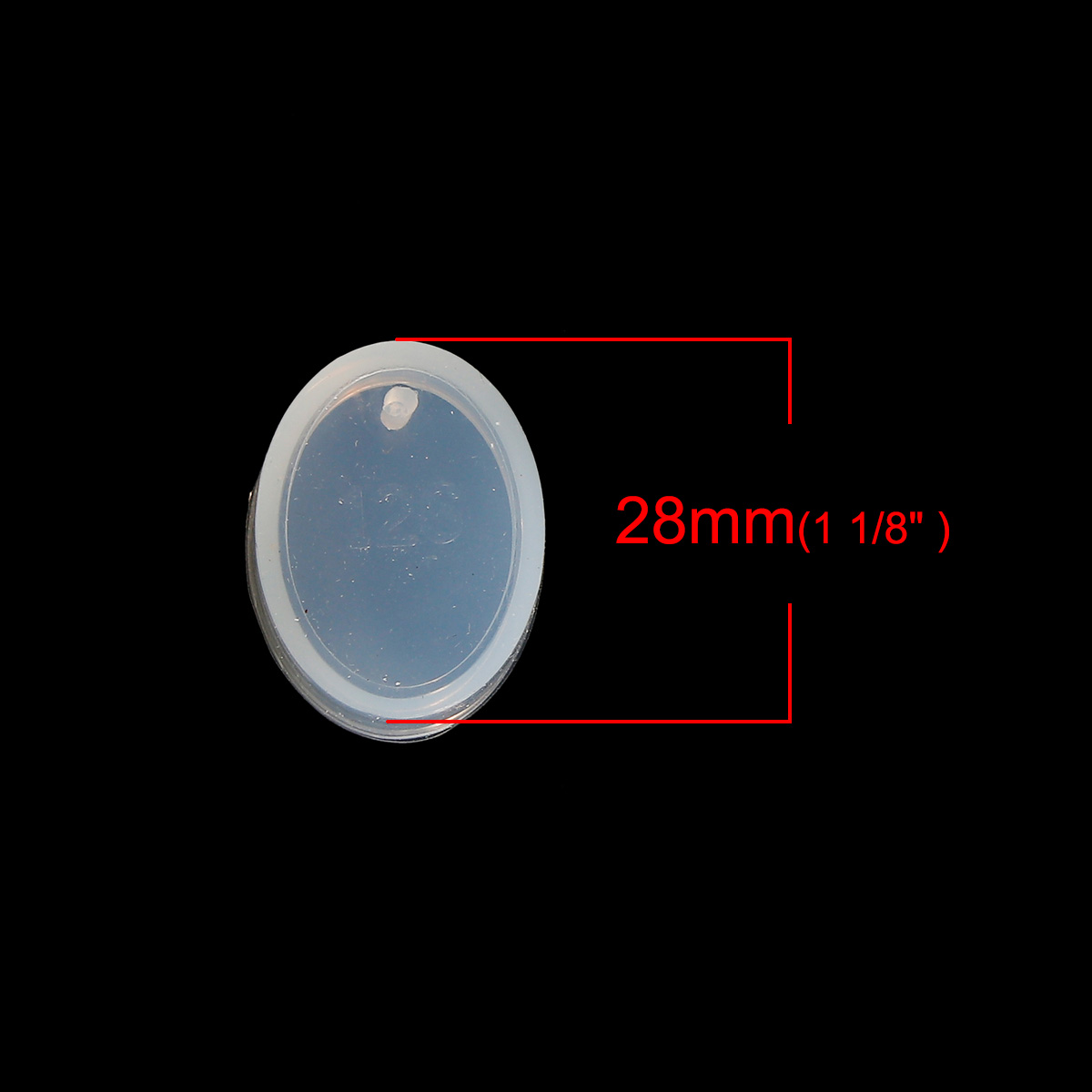 Picture of Silicone Resin Mold Oval White 28mm(1 1/8") x 21mm( 7/8"), 1 Piece